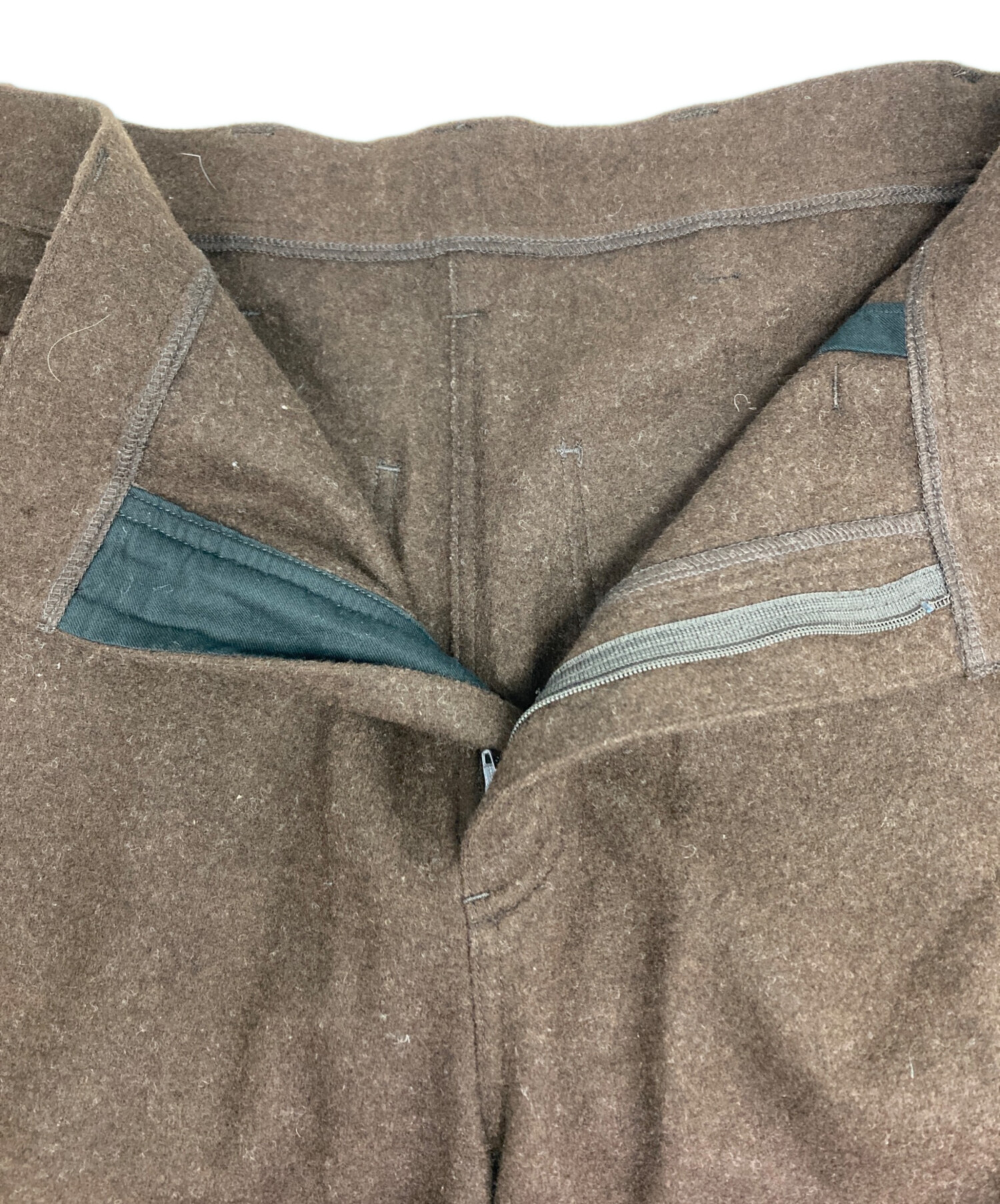中古・古着通販】Cale (カル) ナチュラルウールフェルトパンツ cale ウールフェルトパンツ/縮絨ウールパンツ(ブラウン)