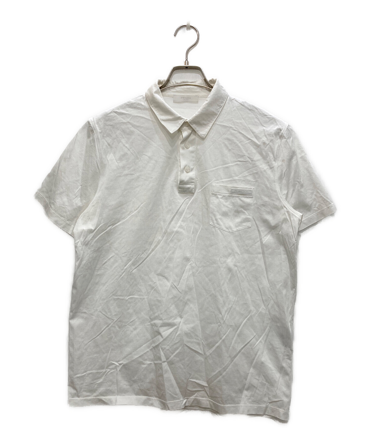 中古・古着通販】PRADA (プラダ) ポロシャツ ホワイト サイズ:L