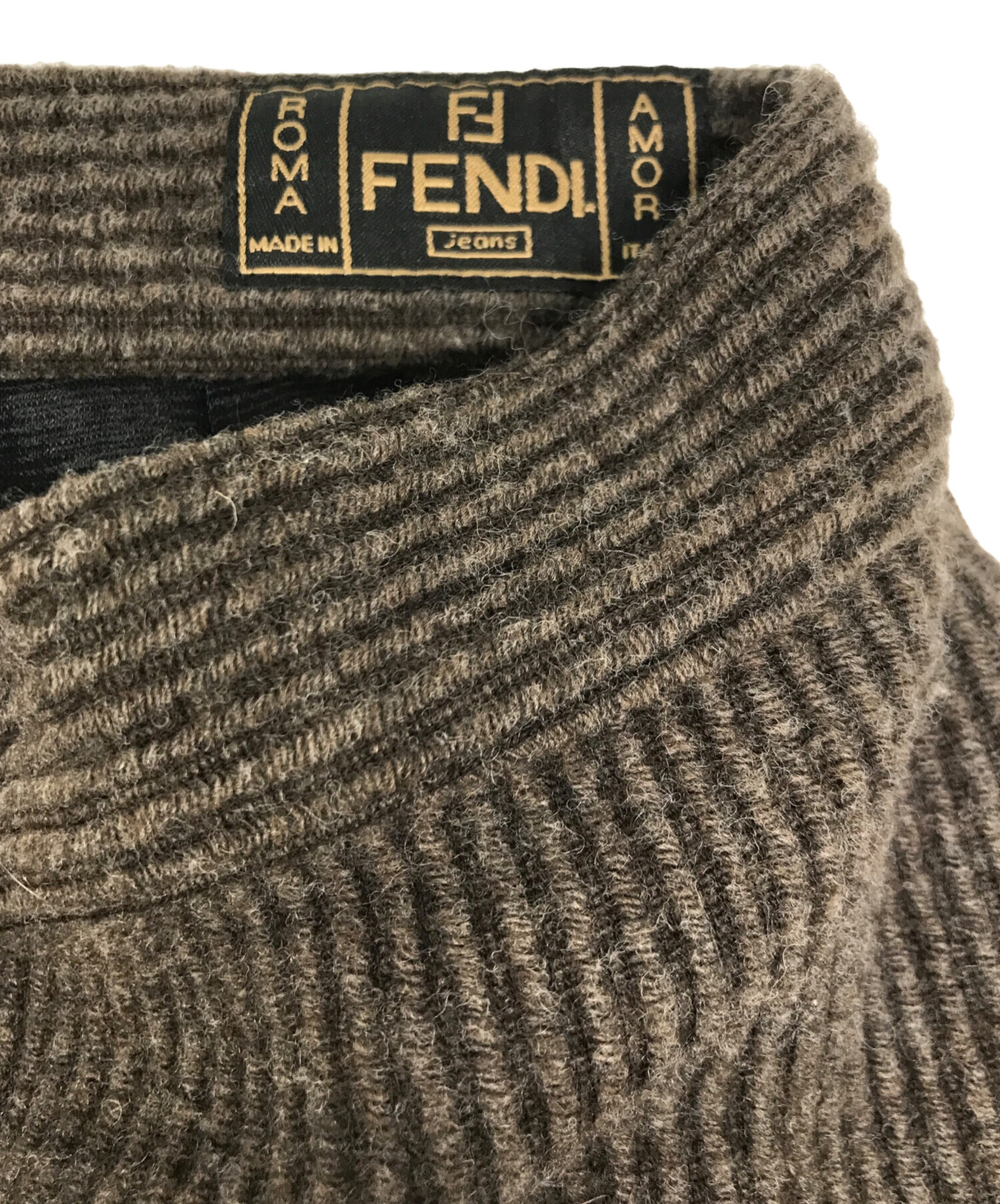 中古・古着通販】FENDI (フェンディ) ニットスカート ブラウン サイズ