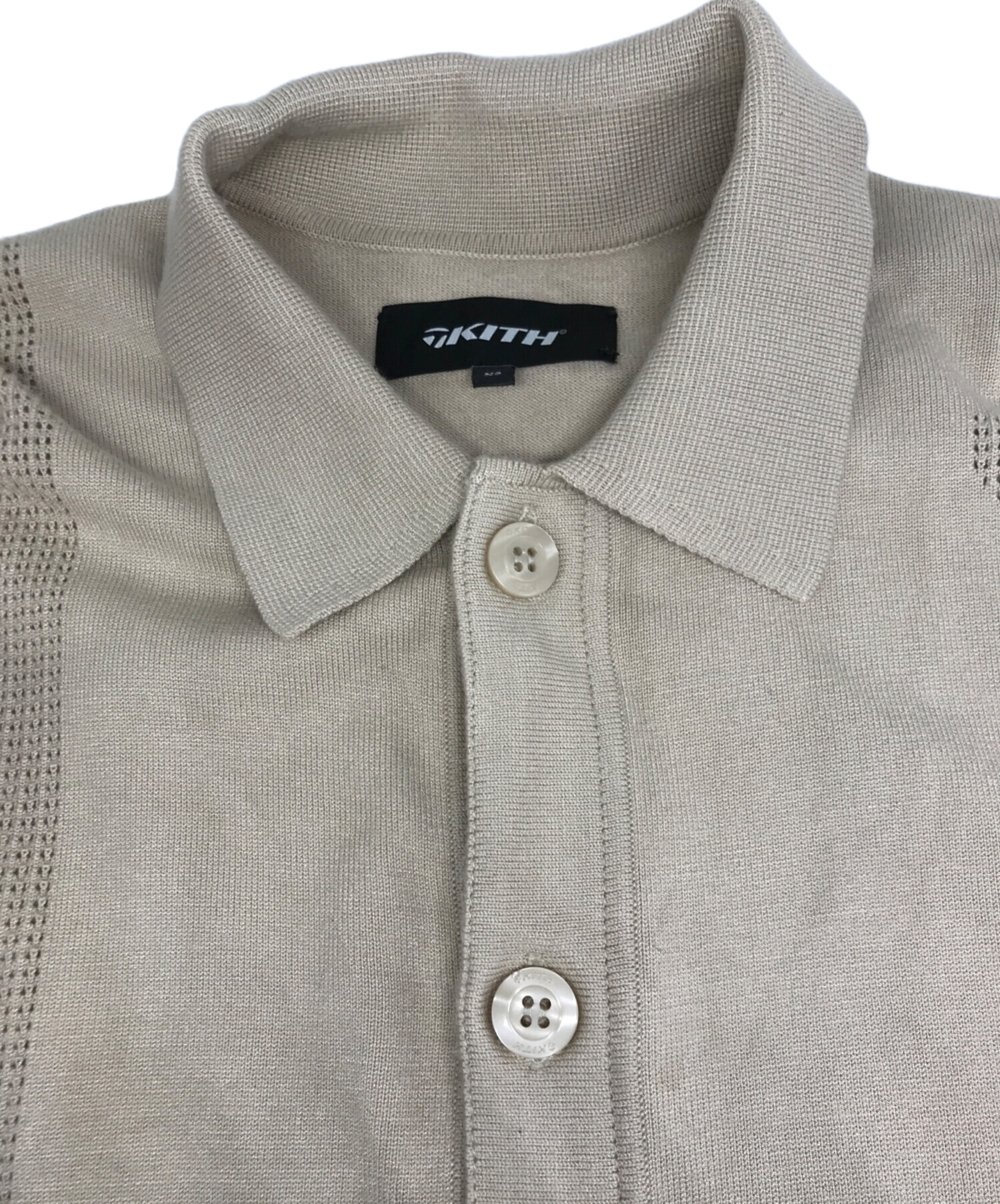 中古・古着通販】KITH (キス) ニットポロシャツ ベージュ サイズ:XS 