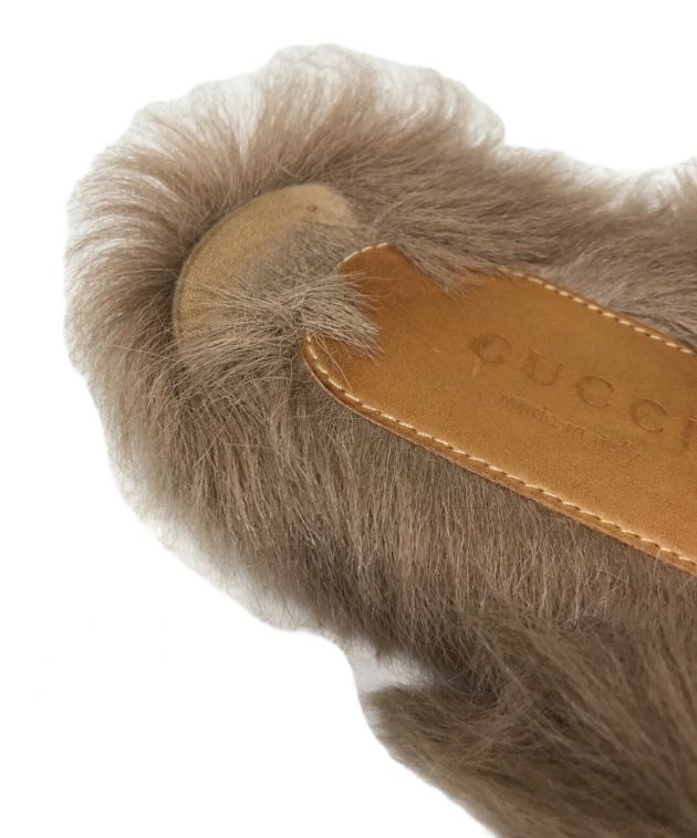 中古・古着通販】GUCCI (グッチ) ホースビットファーサンダル ブラウン