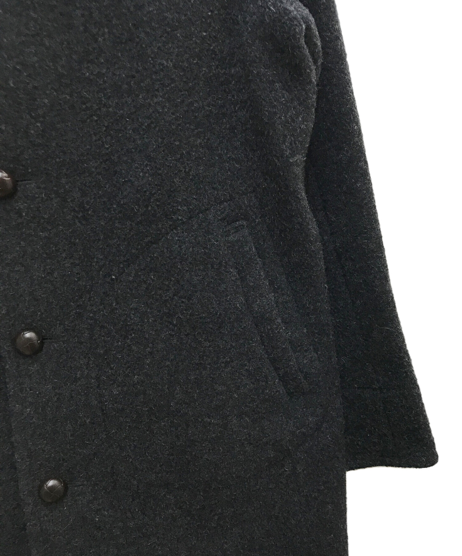 中古・古着通販】DANTON (ダントン) ウールモッサ丸襟コート ブラック