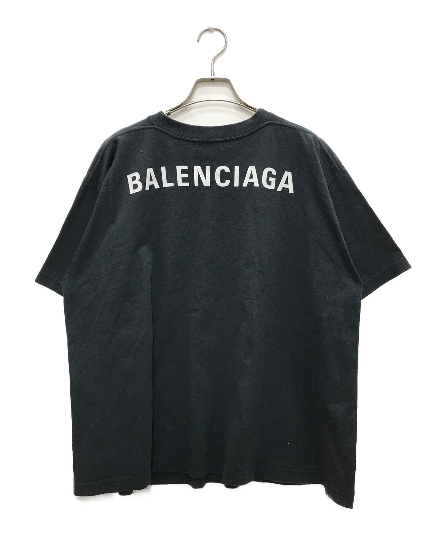 中古・古着通販】BALENCIAGA (バレンシアガ) ロゴTシャツ ネイビー 