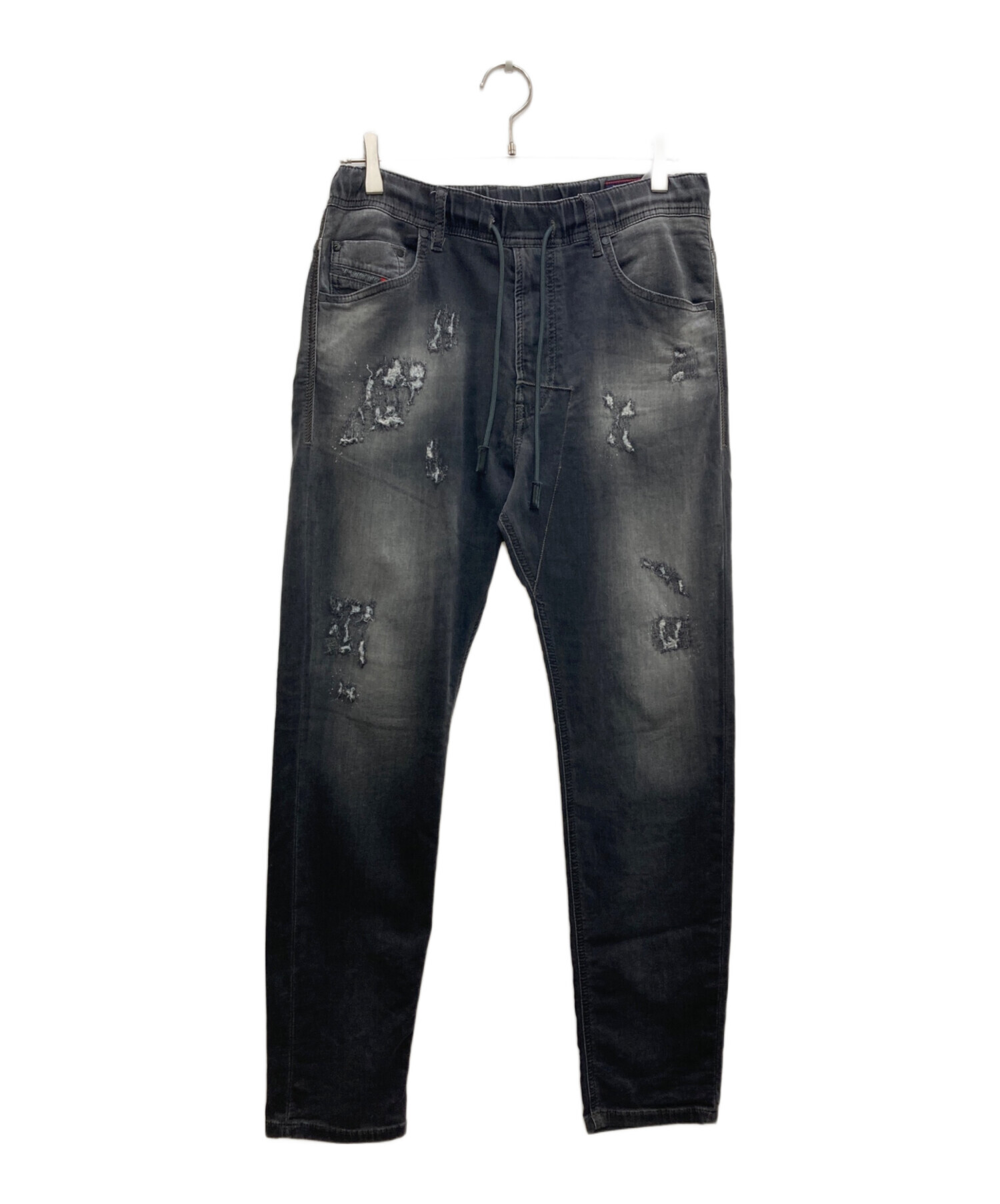 中古・古着通販】DIESEL (ディーゼル) ダメージデニムパンツ ブラック 