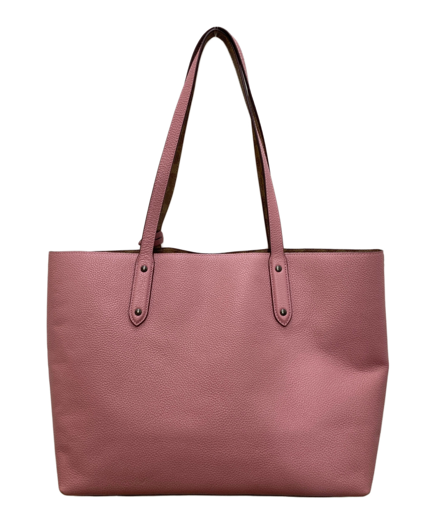 中古・古着通販】COACH (コーチ) 内部シグネチャートートバッグ ピンク 