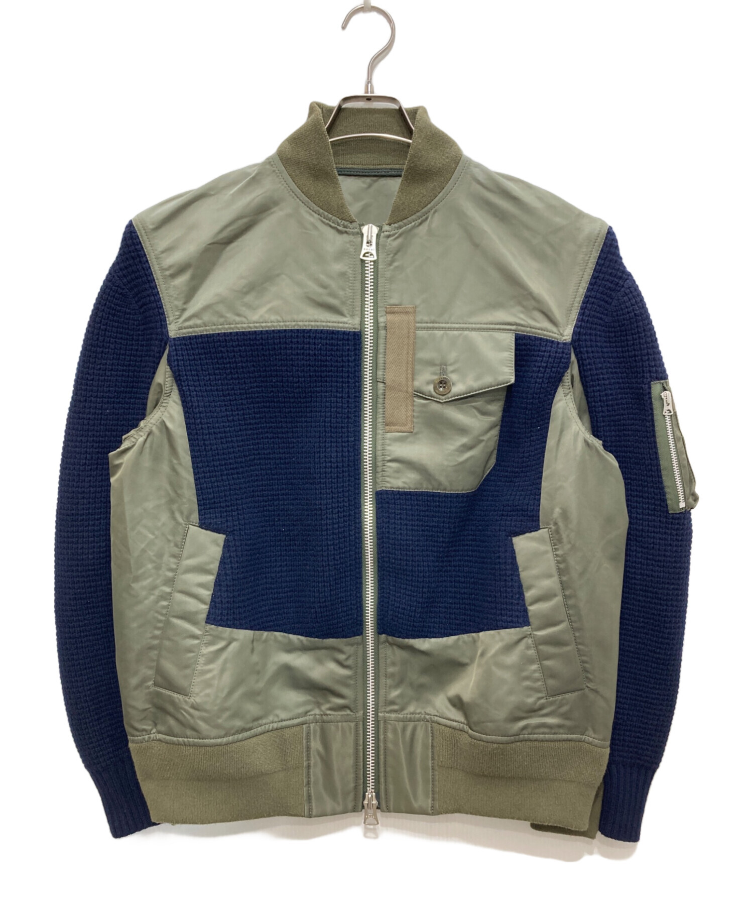 中古・古着通販】sacai (サカイ) NYLON TWILL KNIT BLOUSON/ナイロン