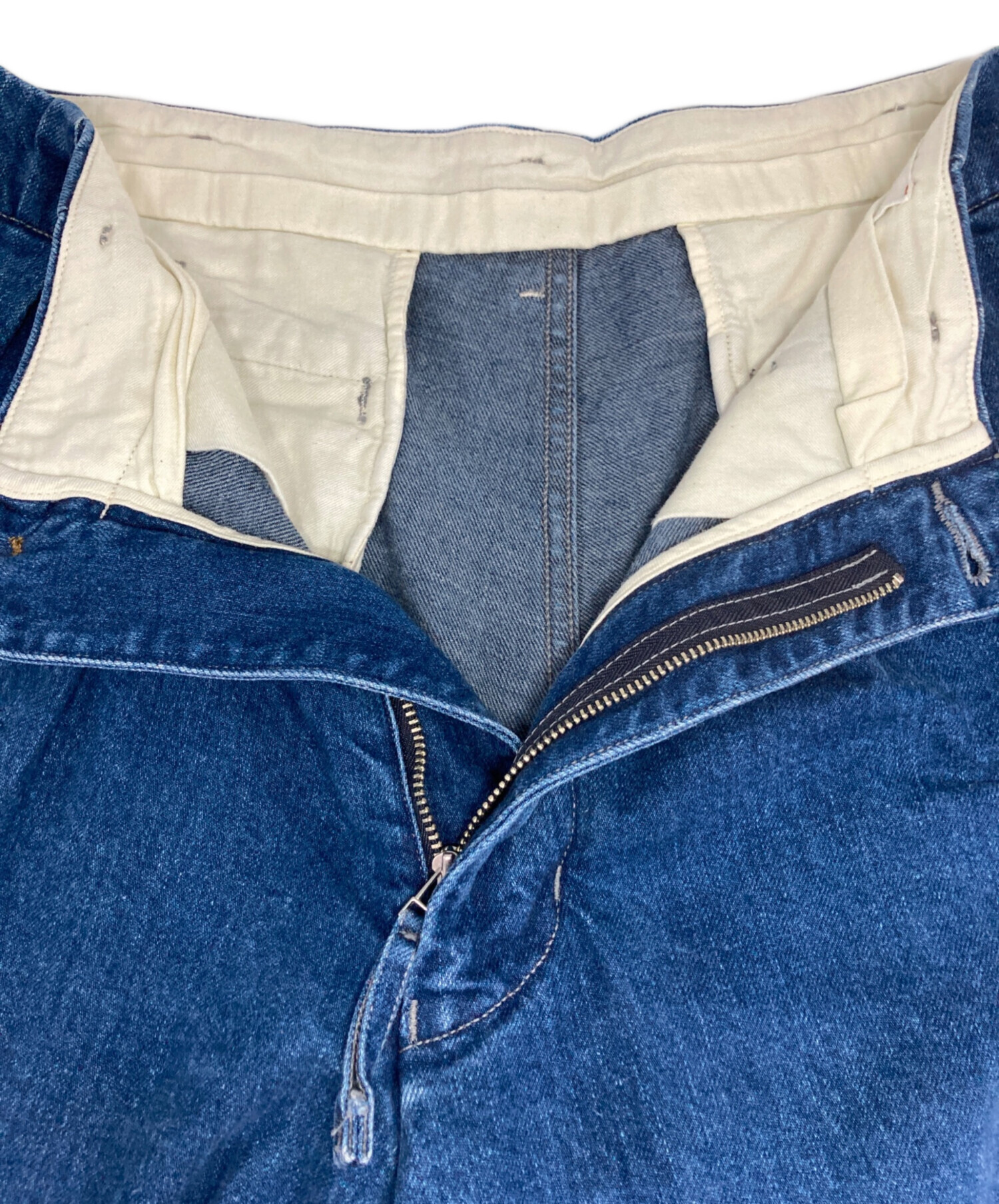 中古・古着通販】unfil (アンフィル) Cotton Denim 2 Tuck Trousers 