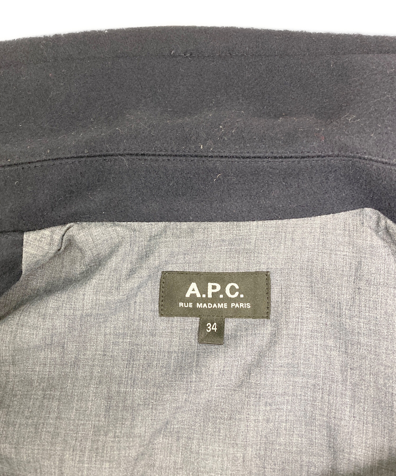 中古・古着通販】A.P.C. (アーペーセー) Marianne ピーコート ネイビー