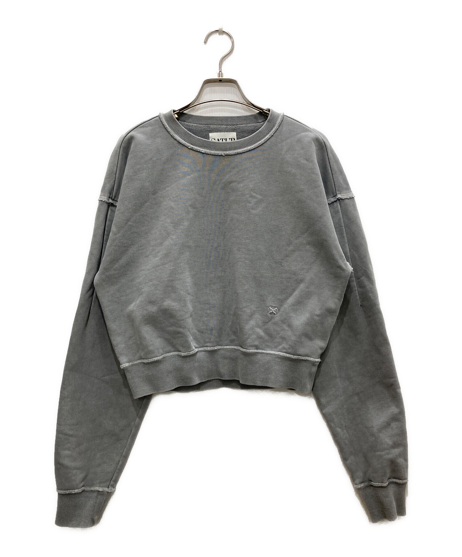 perverze ダメージクロップドスウェット　グレー 中古・古着通販】SATUR (セター) Wells Cropped Sweatshirt/ウェルズ