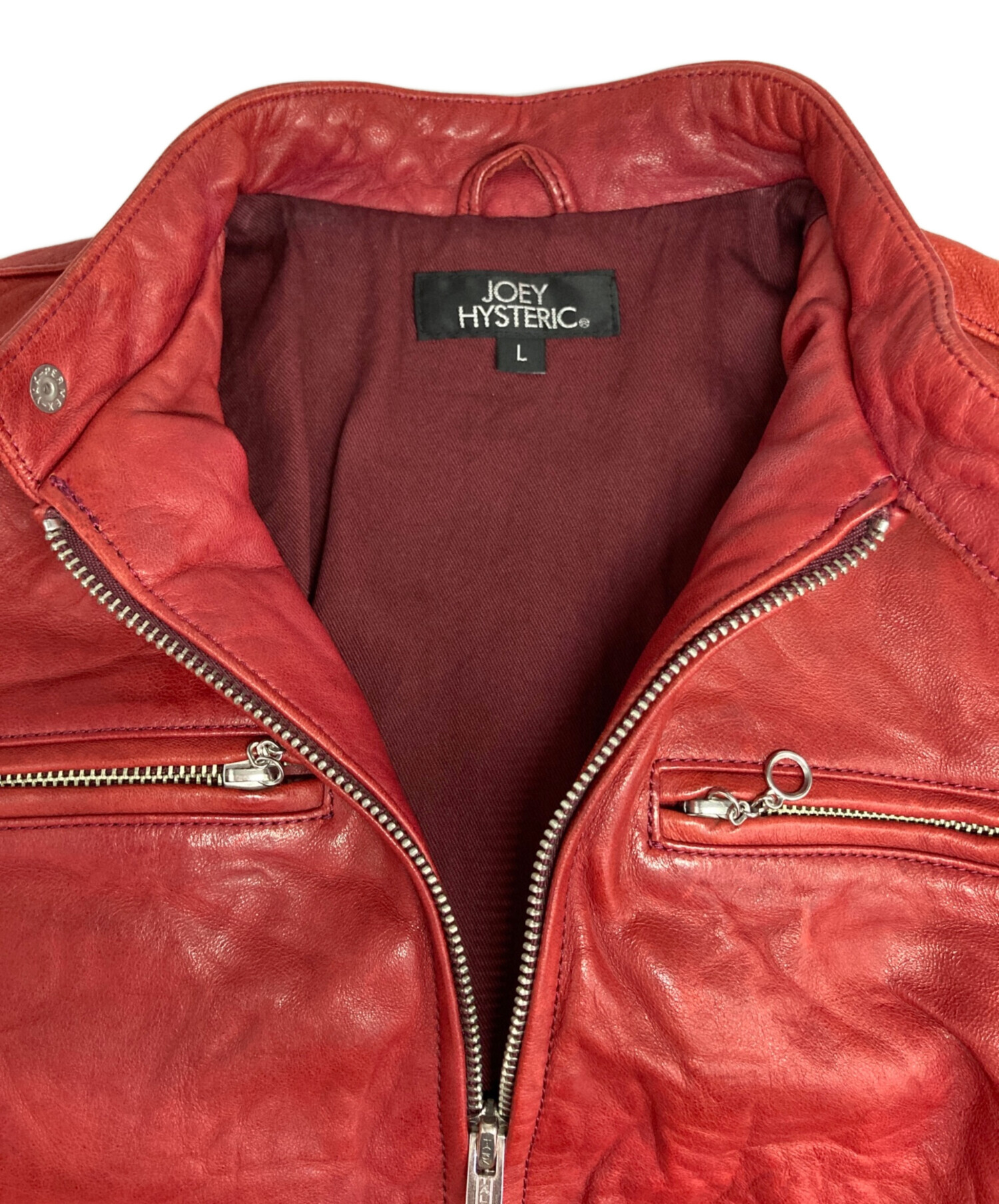 y2k 平成　ヒステリックミニ　スタジャン　レッド　赤　 レディース　レザー y2k 平成 ヒステリックミニ スタジャン レッド 赤 レディース レザー