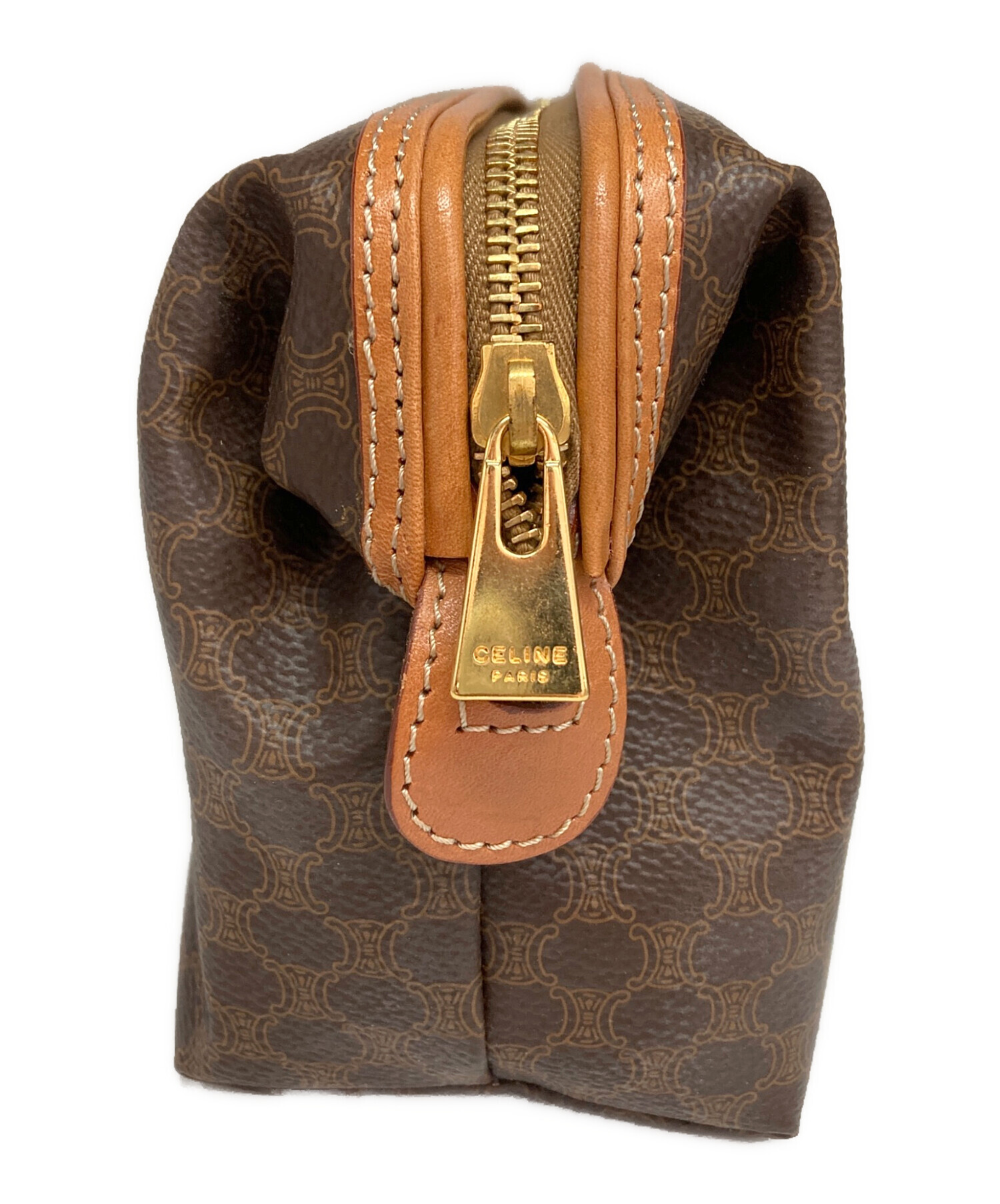 中古・古着通販】CELINE (セリーヌ) マカダム柄ポーチ ブラウン 