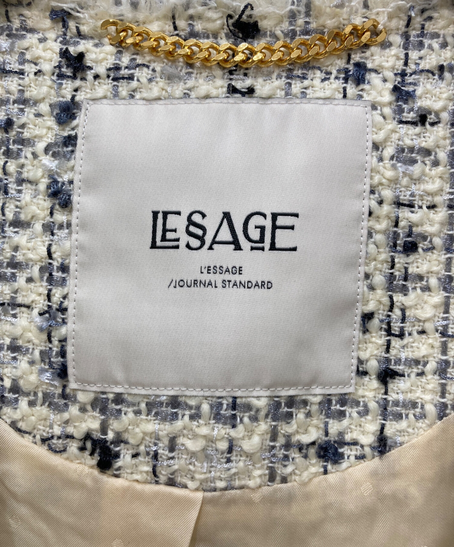 中古・古着通販】LESSAGE (レサージュ) GIOLICAツイード BIGジャケット