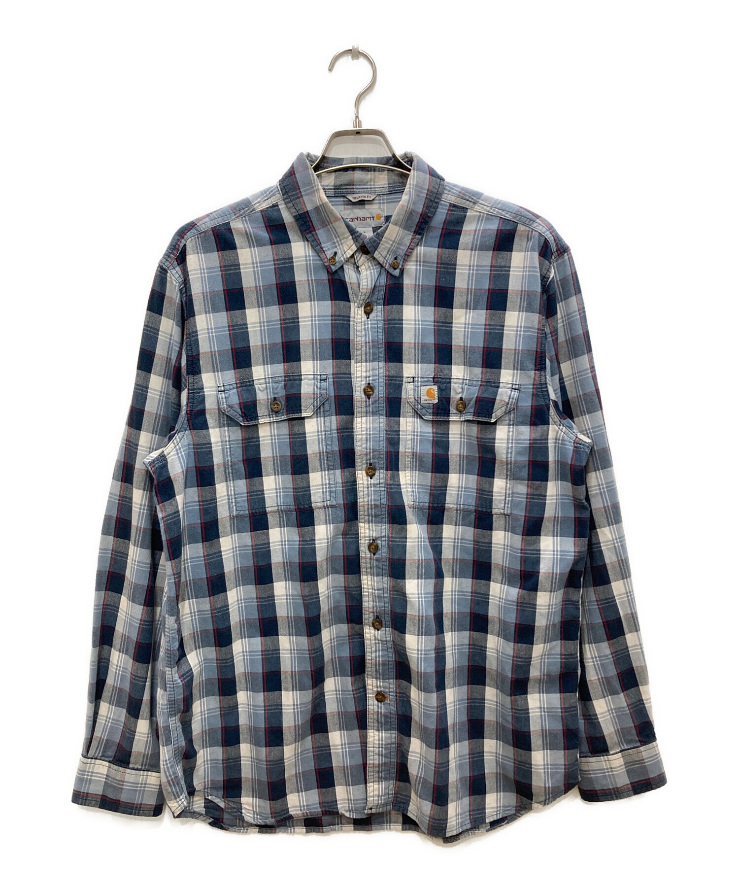 中古・古着通販】CarHartt (カーハート) チェックシャツ ブルー サイズ