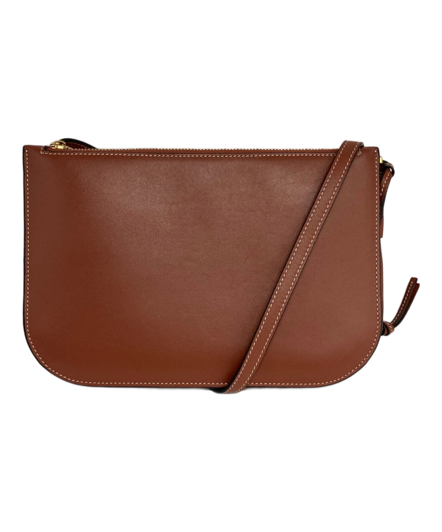 中古・古着通販】LOEWE (ロエベ) ゲートダブルジップポーチ ブラウン