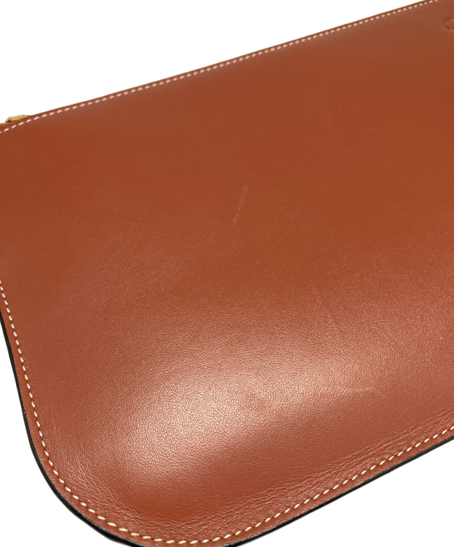 中古・古着通販】LOEWE (ロエベ) ゲートダブルジップポーチ ブラウン