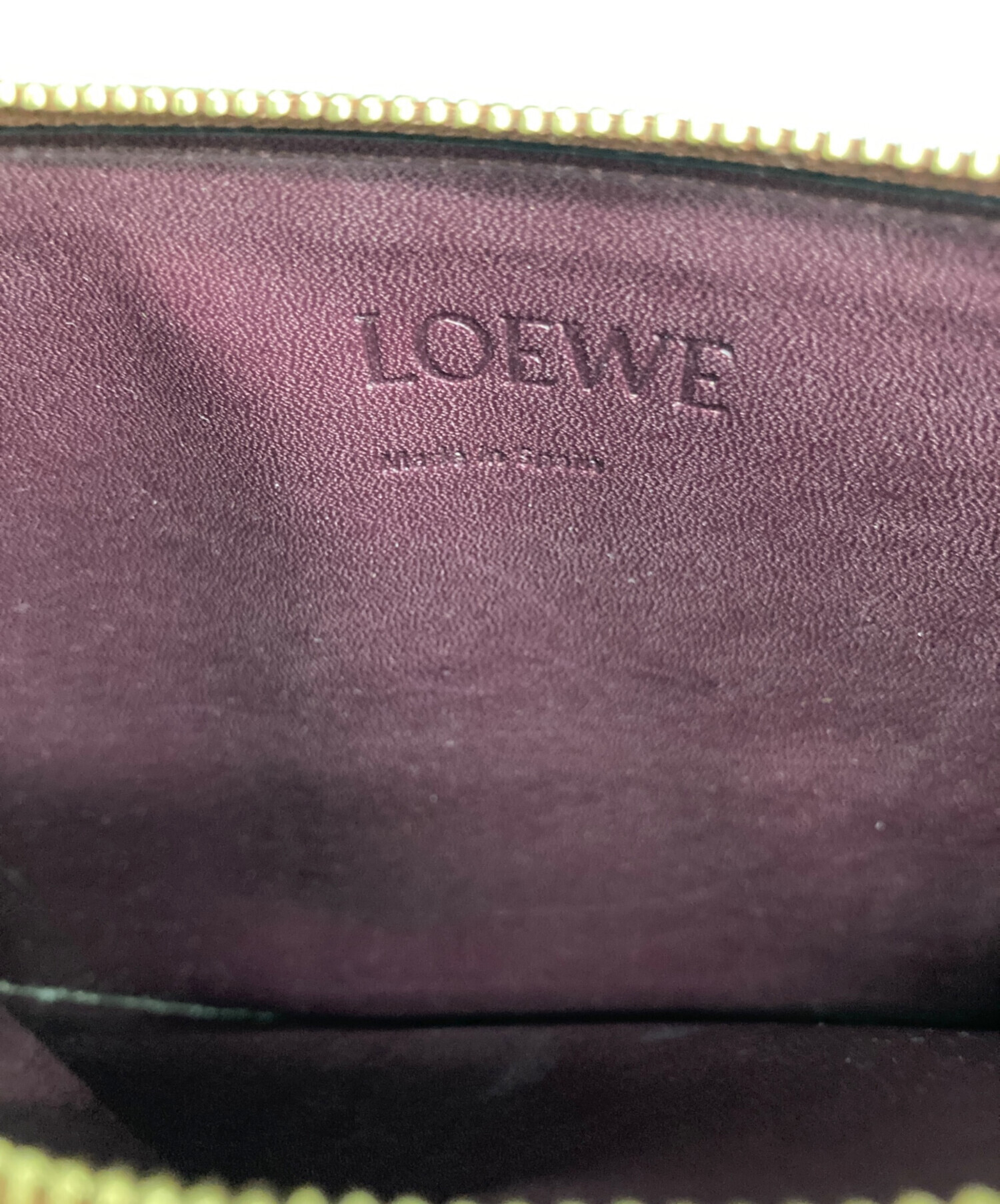 中古・古着通販】LOEWE (ロエベ) ゲートダブルジップポーチ ブラウン