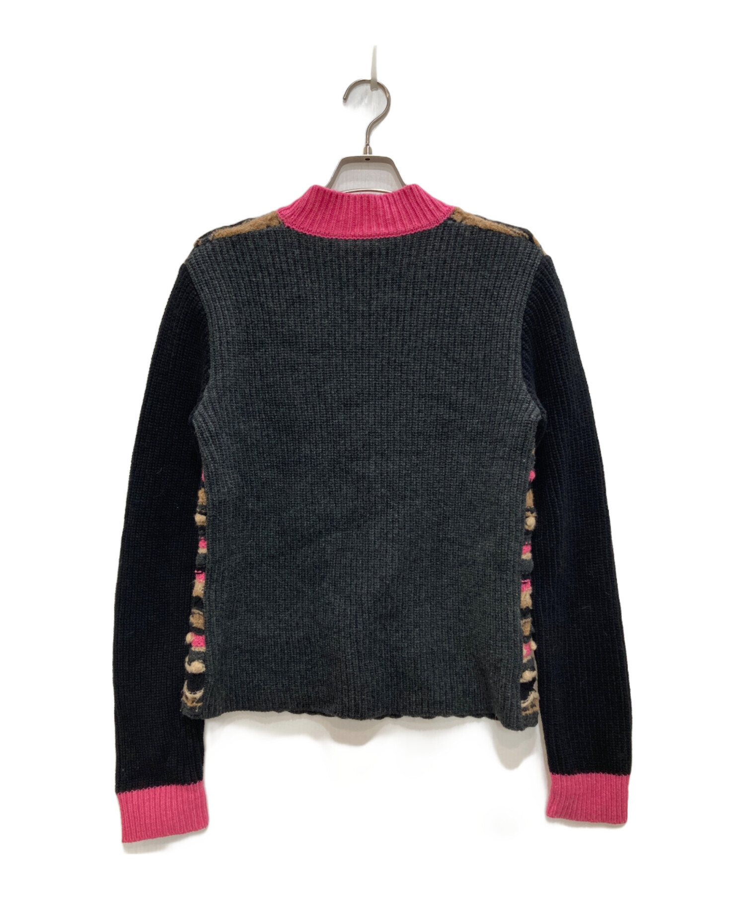 中古・古着通販】MARNI (マルニ) ウールニット ピンク×ブラック サイズ 