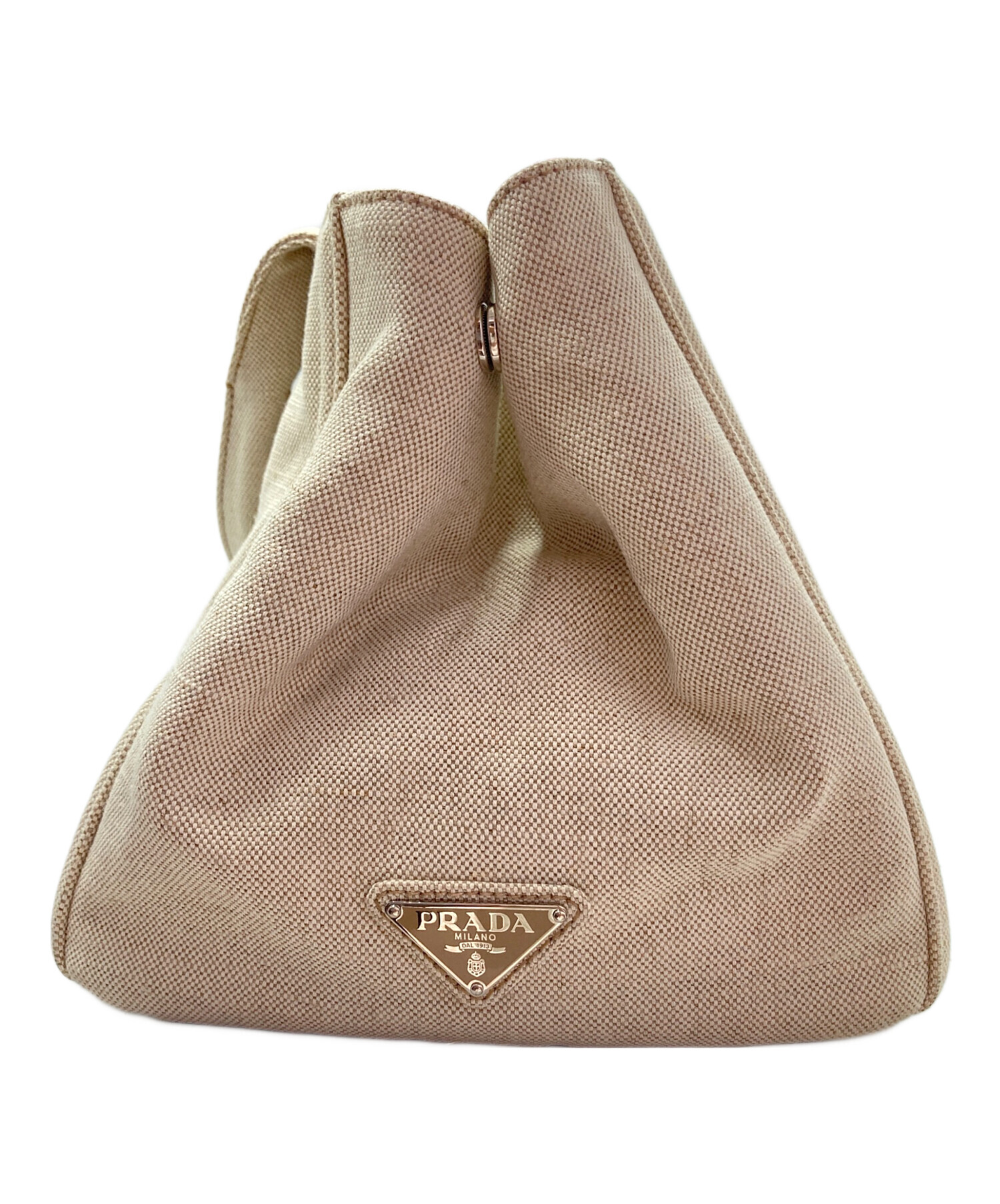 PRADA ベージュ キャンバス ハンドバッグ　中古品 SMR 中古・古着通販】PRADA (プラダ) ハンドバッグ ベージュ｜ブランド