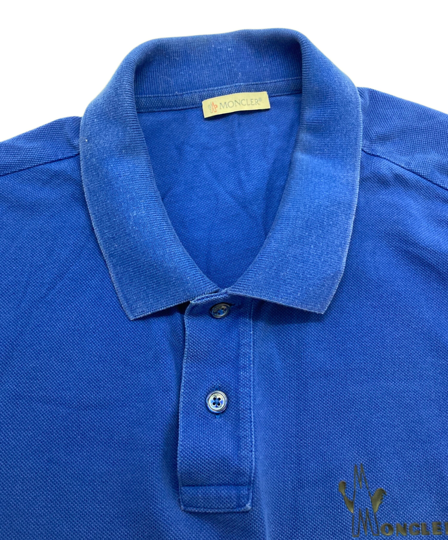 中古・古着通販】MONCLER (モンクレール) ポロシャツ ブルー サイズ 