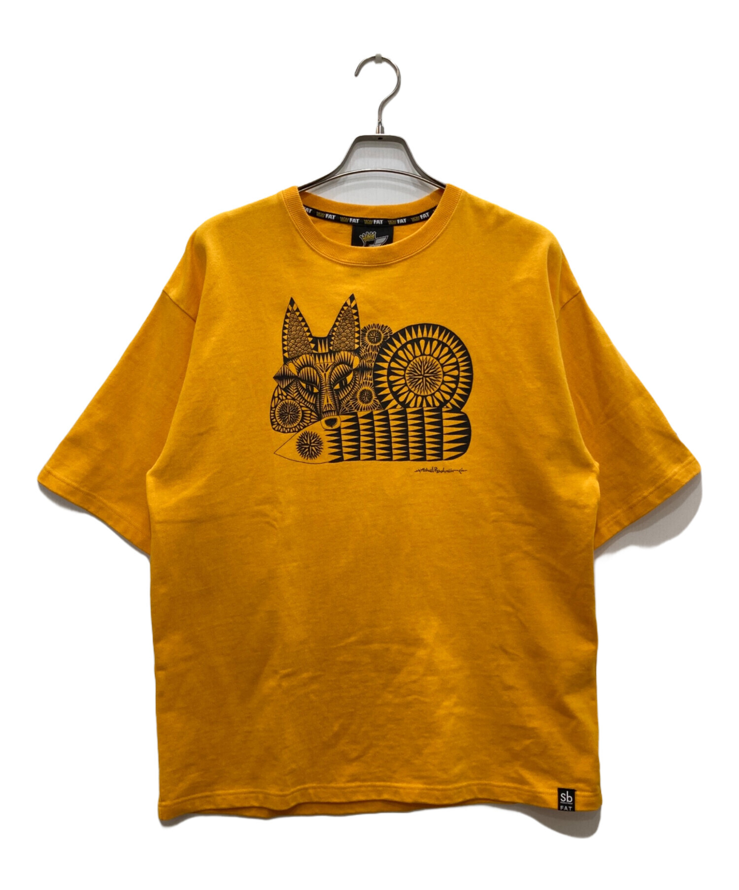 中古・古着通販】FAT (エフエーティー) Tシャツ イエロー サイズ:FAT