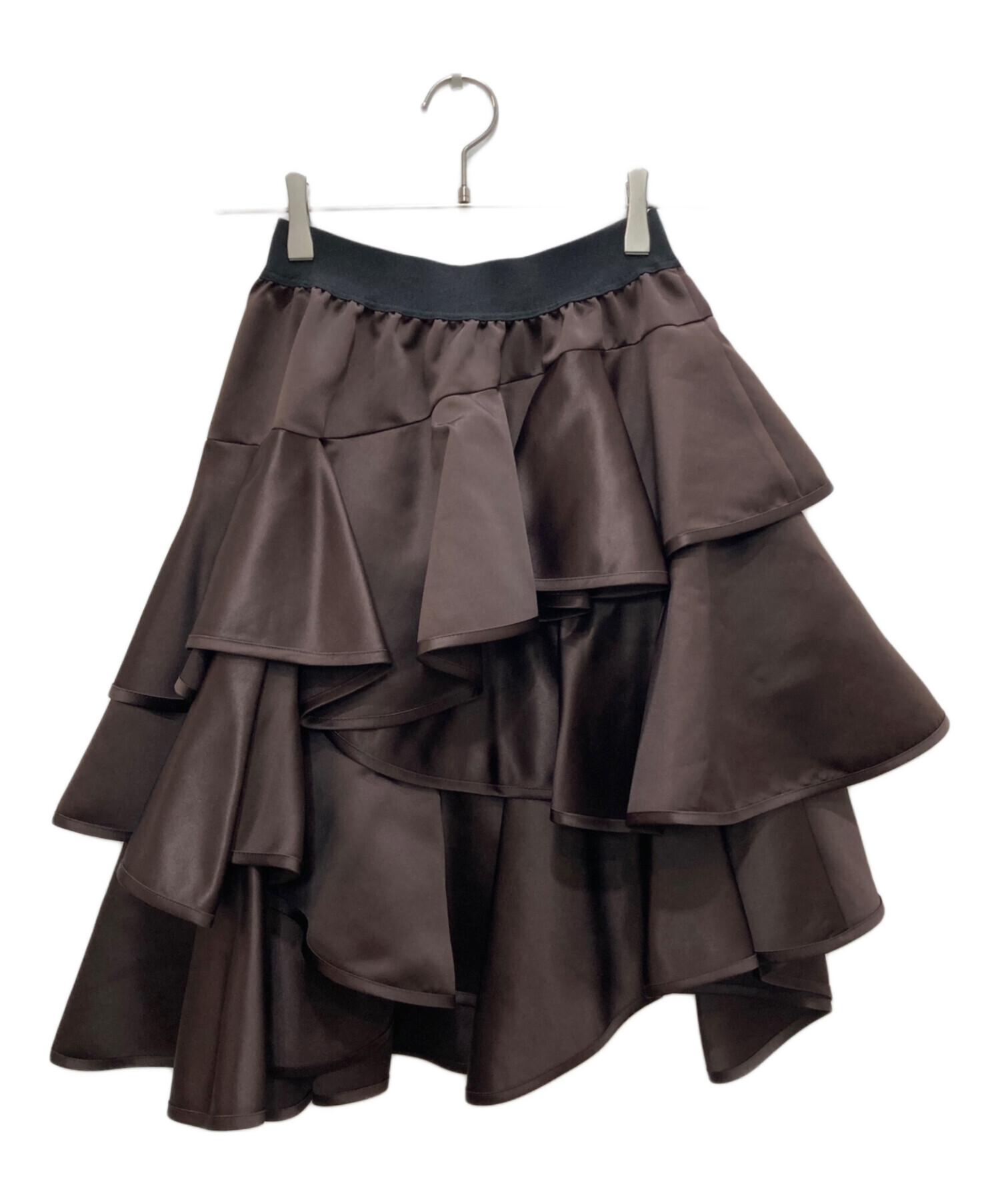 MACHATT マチャット　アシメフリルスカート 中古・古着通販】machatt (マチャット) アシメフリルスカート ブラウン