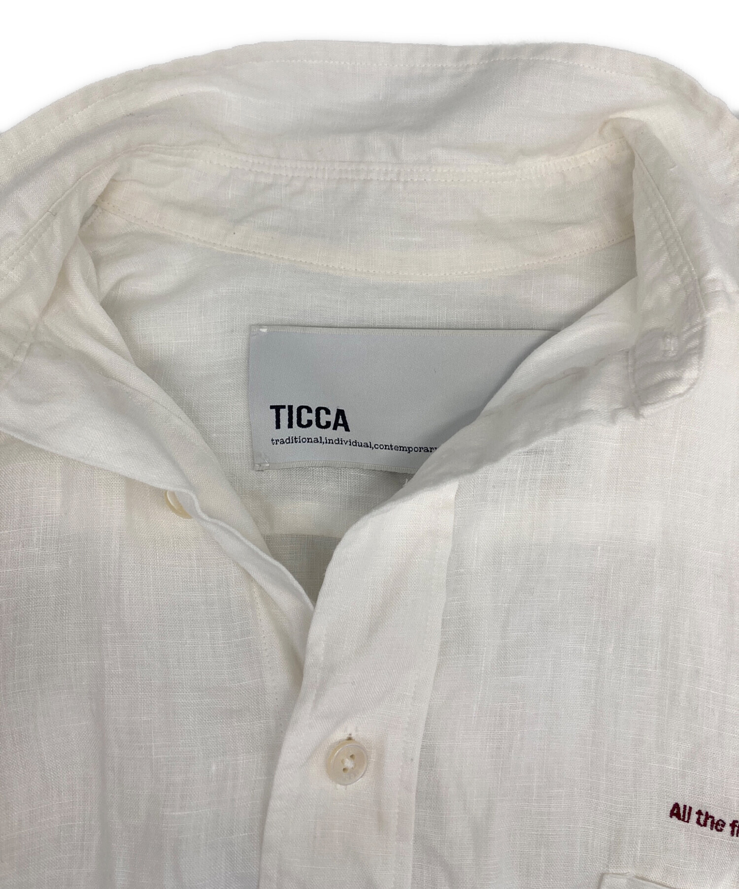 中古・古着通販】TICCA (ティッカ) 別注リネン半袖エンブロイダイリー