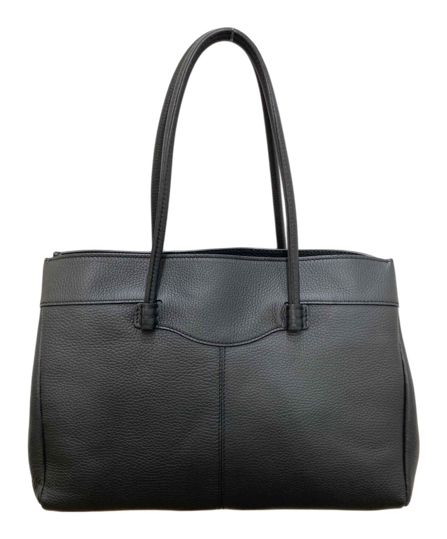 TOD'S ブラックレザー トートバッグ 中古・古着通販】TOD'S (トッズ) レザートートバッグ ブラック