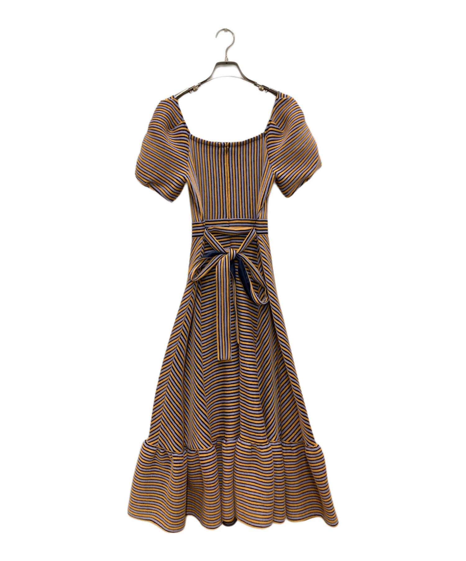 GRACE CONTINENTAL (グレースコンチネンタル) シアーリップルカットワンピース マルチカラー サイズ:36