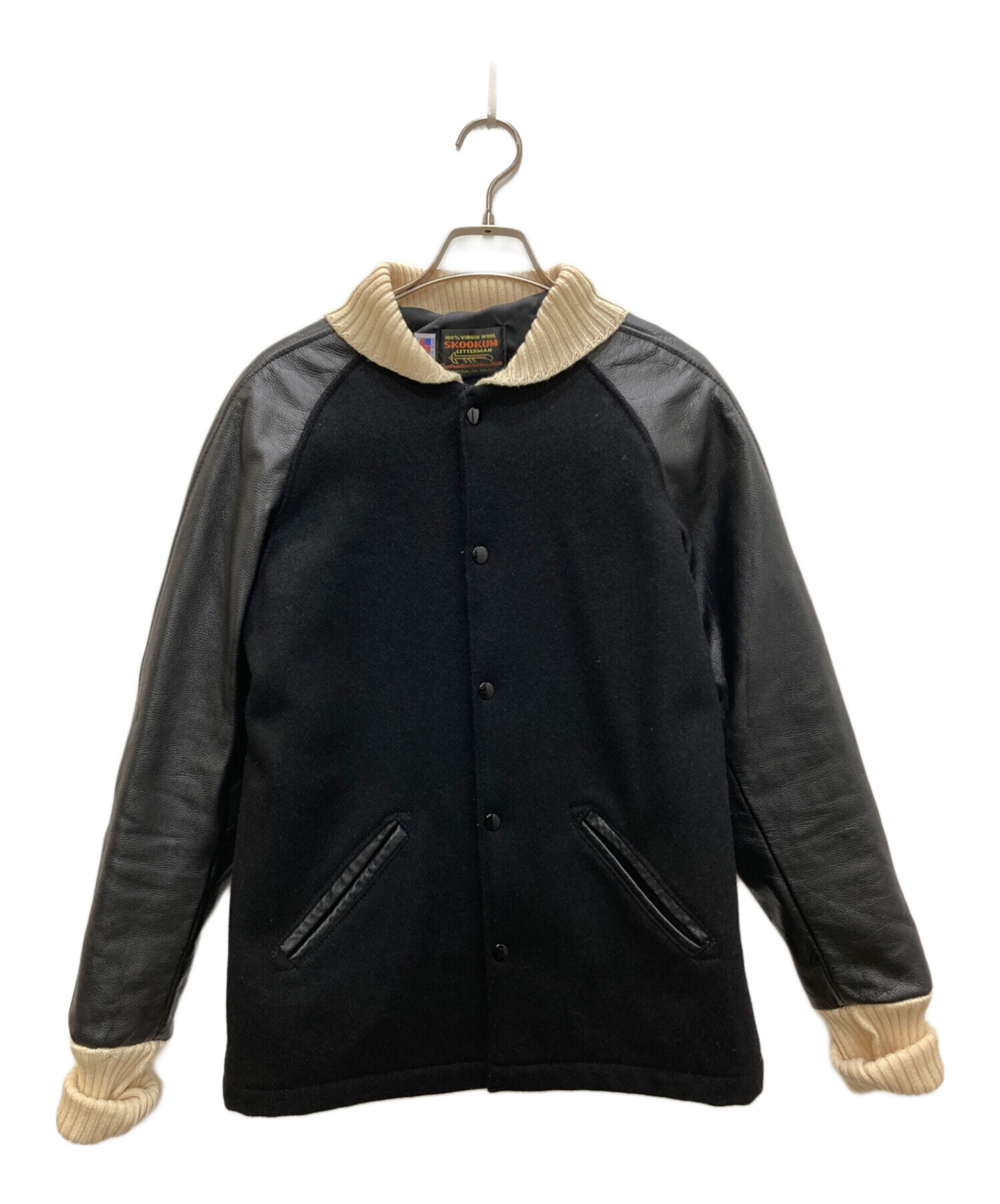 【美品】SKOOKUM スクーカム フルジップ スタジャン ブラック 中古・古着通販】skookum (スクーカム) スタジャン ブラック サイズ:32