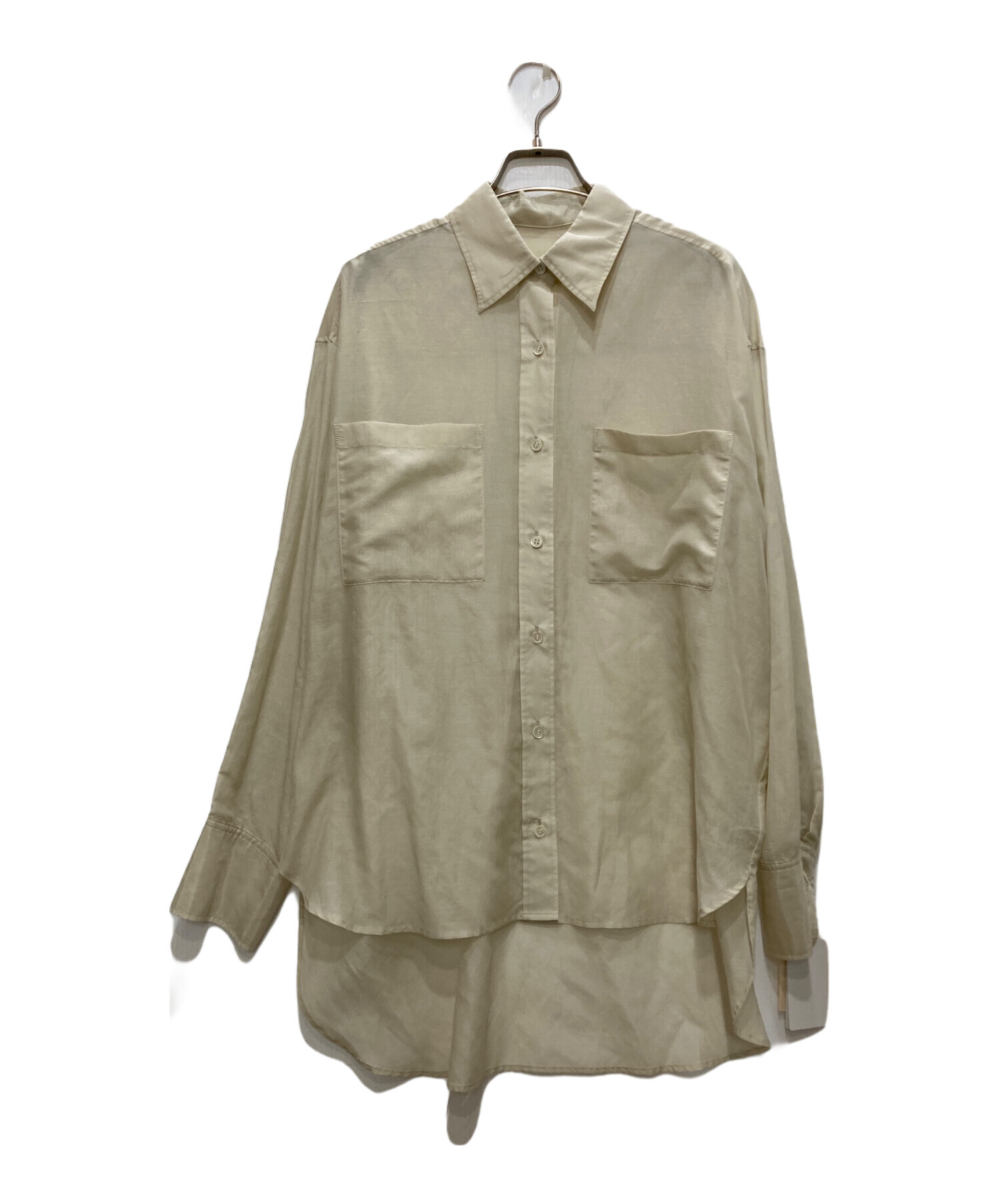 未使用級　24SS Whim Gazette シルクローンシャツ　ライトベージュ 中古・古着通販】Whim Gazette (ウィムガゼット) シルクローンシャツ
