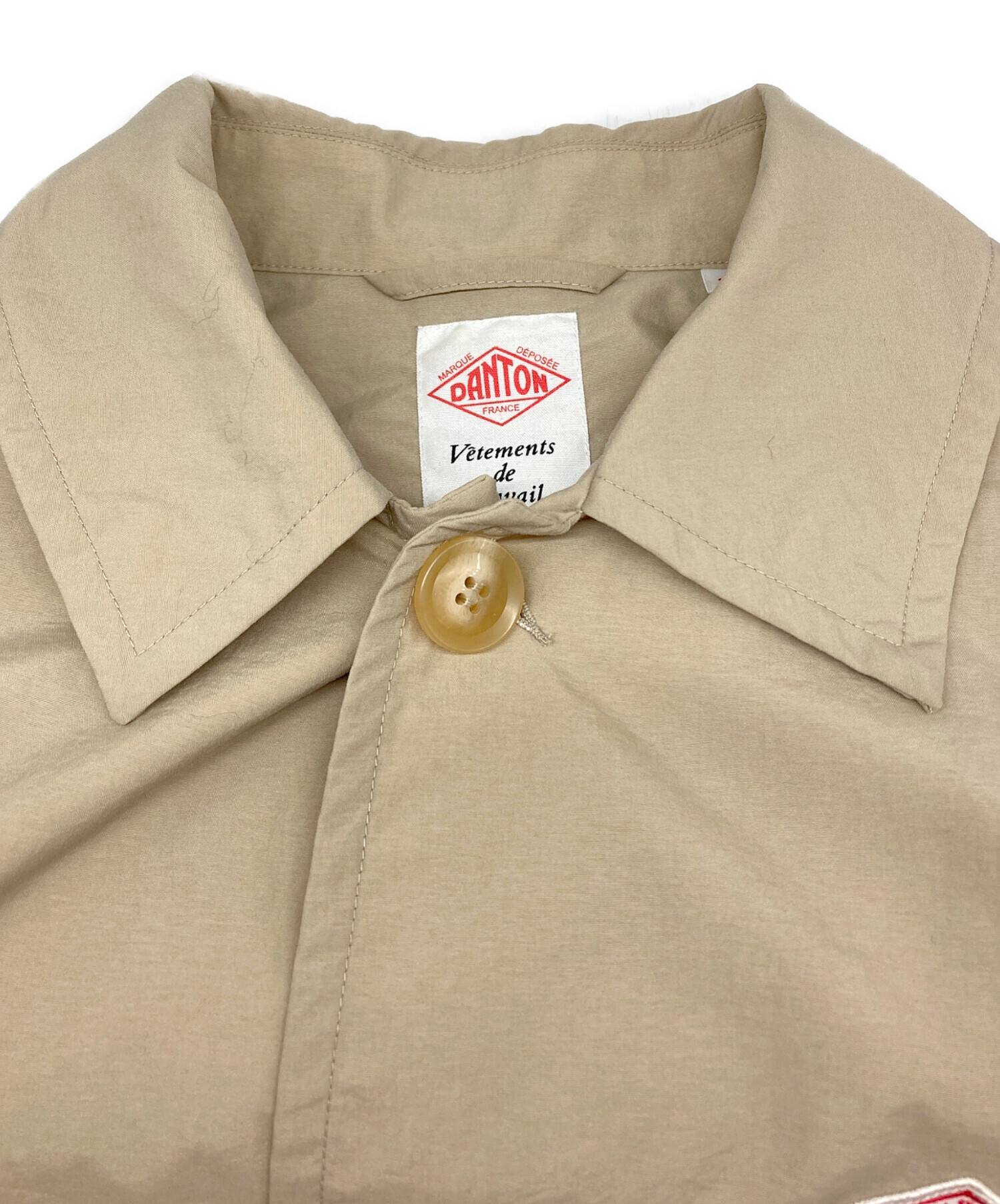 DANTON ベージュ ステンカラーコート サイズ42 中古・古着通販】DANTON (ダントン) TAFFETAステンカラーコート