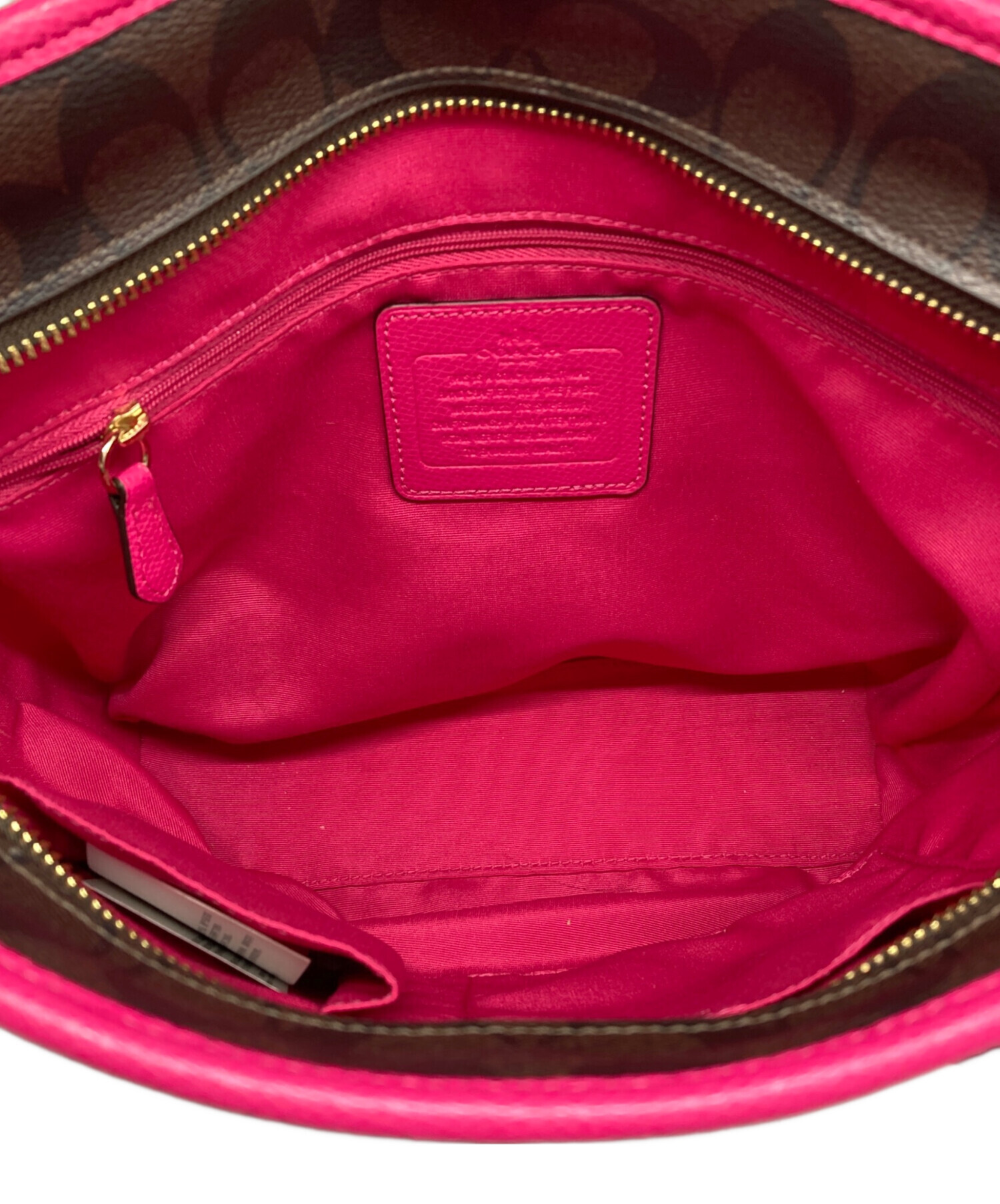 中古・古着通販】COACH (コーチ) トートバッグ ブラウン×ピンク 