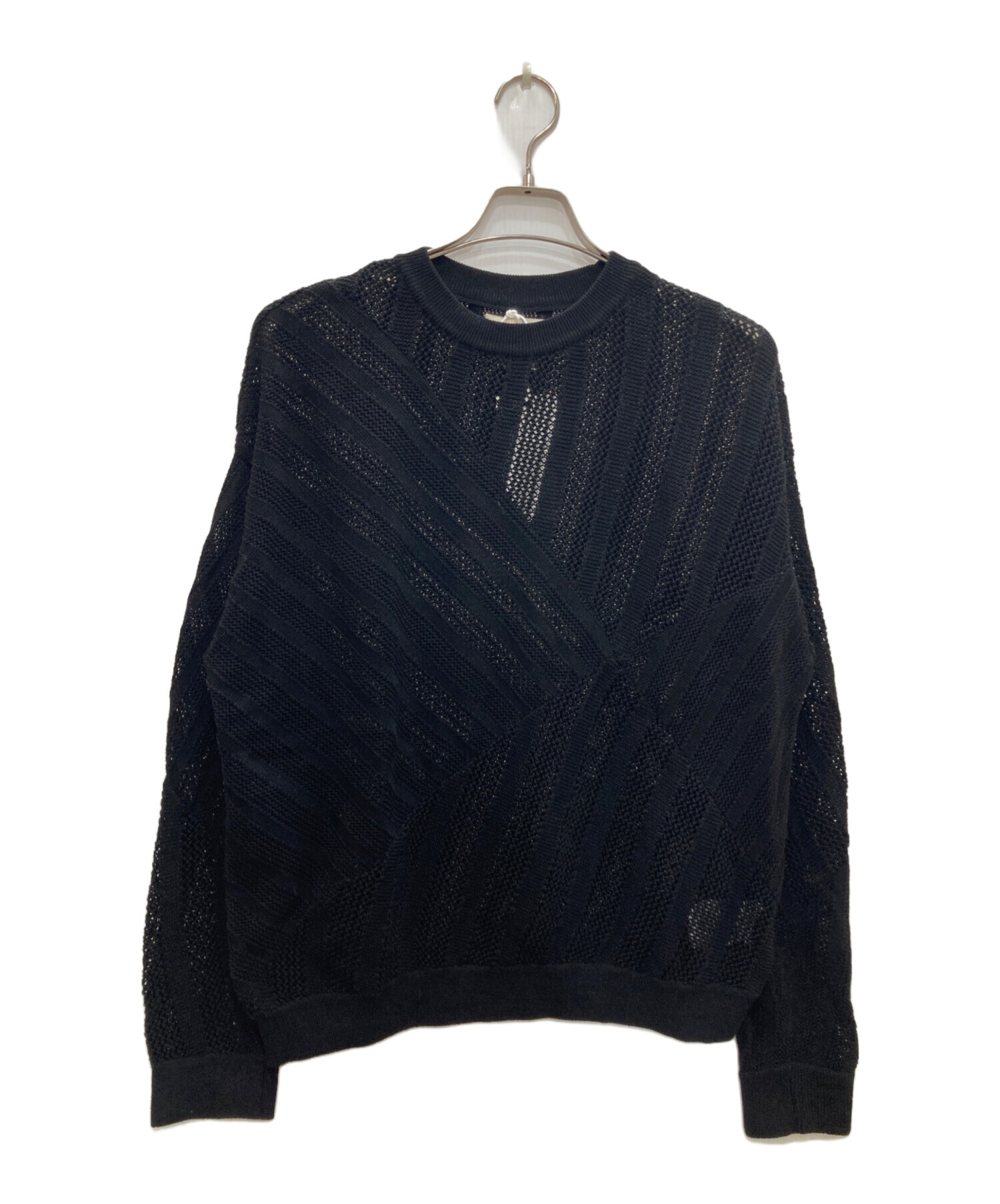 中古・古着通販】YOKE (ヨーク) COTTON MESH STRIPE CREWNECK SWEATER 