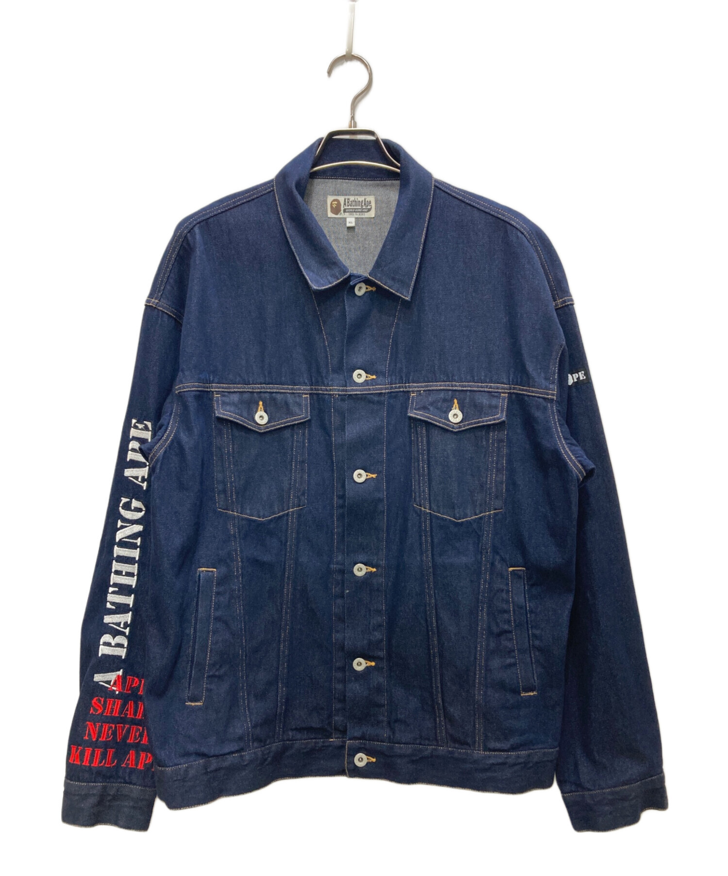 中古・古着通販】A BATHING APE (ア ベイシング エイプ) 袖ロゴデニム