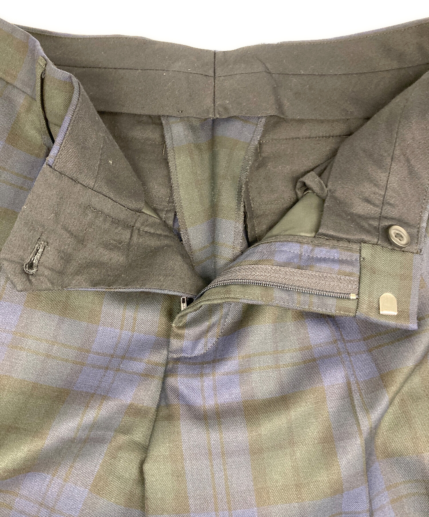 中古・古着通販】KOLOR (カラー) チェックスラックス ネイビー