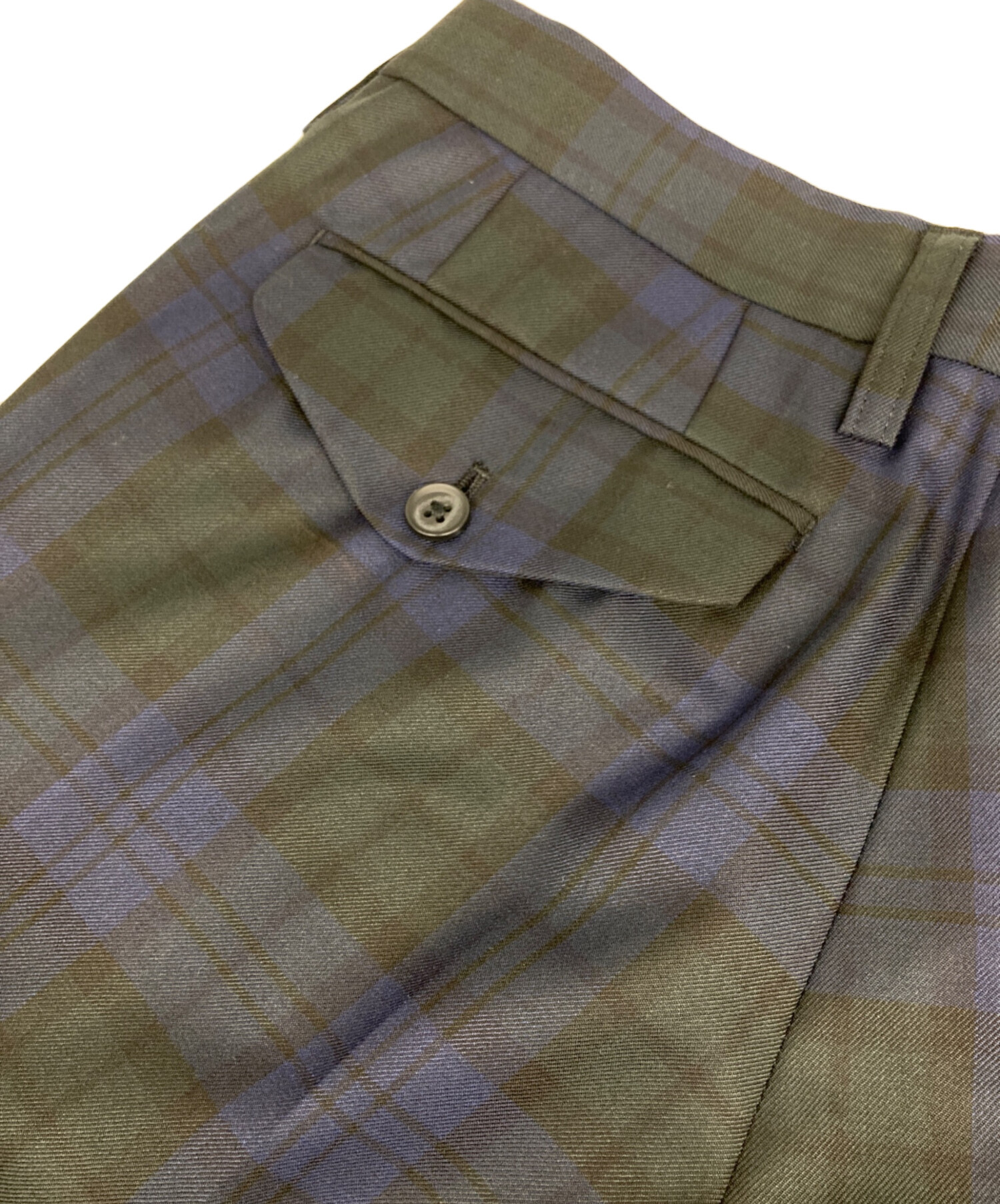 kolor チェック柄 スラックス サイズ1 中古・古着通販】KOLOR (カラー) チェックスラックス ネイビー