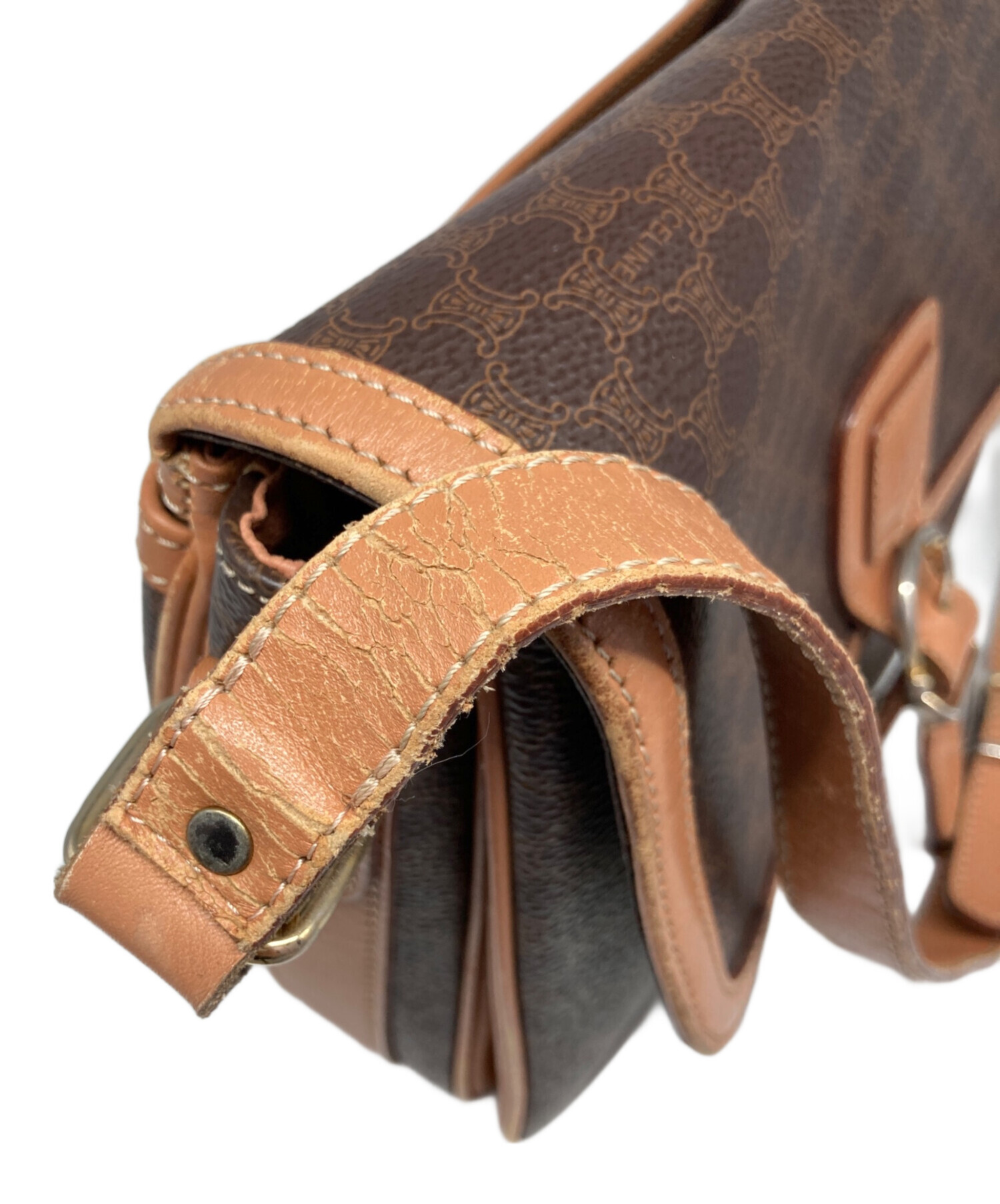 中古・古着通販】CELINE (セリーヌ) マカダム柄ショルダーバッグ