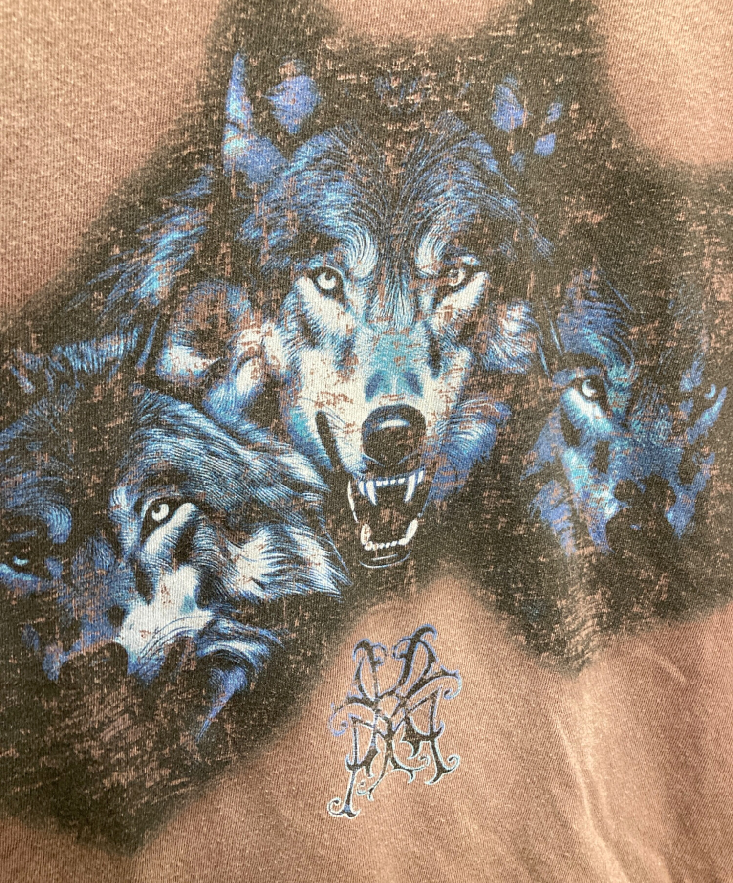 中古・古着通販】KAMIYA (カミヤ) KMY-WOLF” Distressed Tee ボルドー 