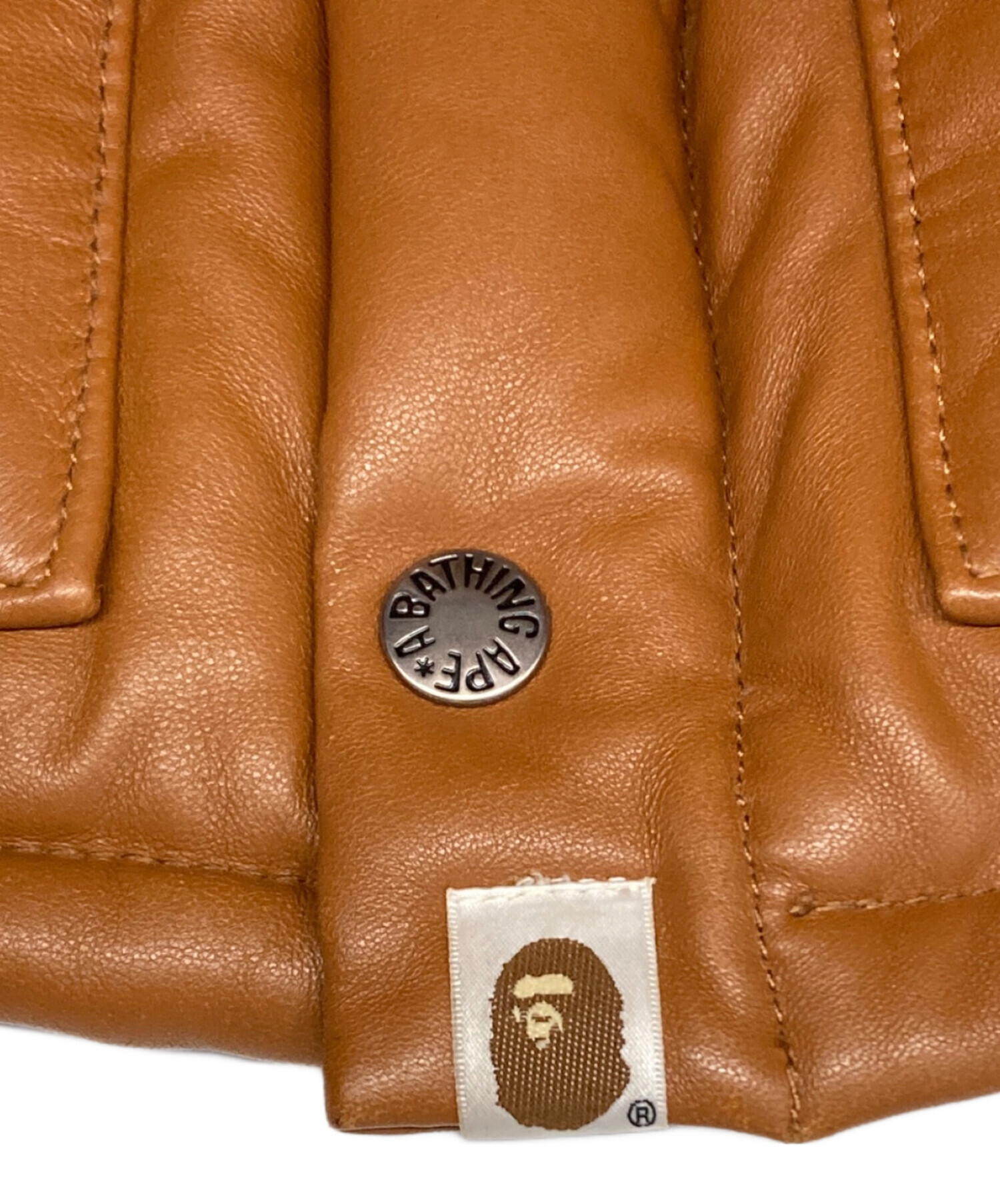 【初期】 90s A BATHING APE ダウンジャケット 90s A Bathing Ape レザー ダウン 最初期 NIGO着用 - メルカリ