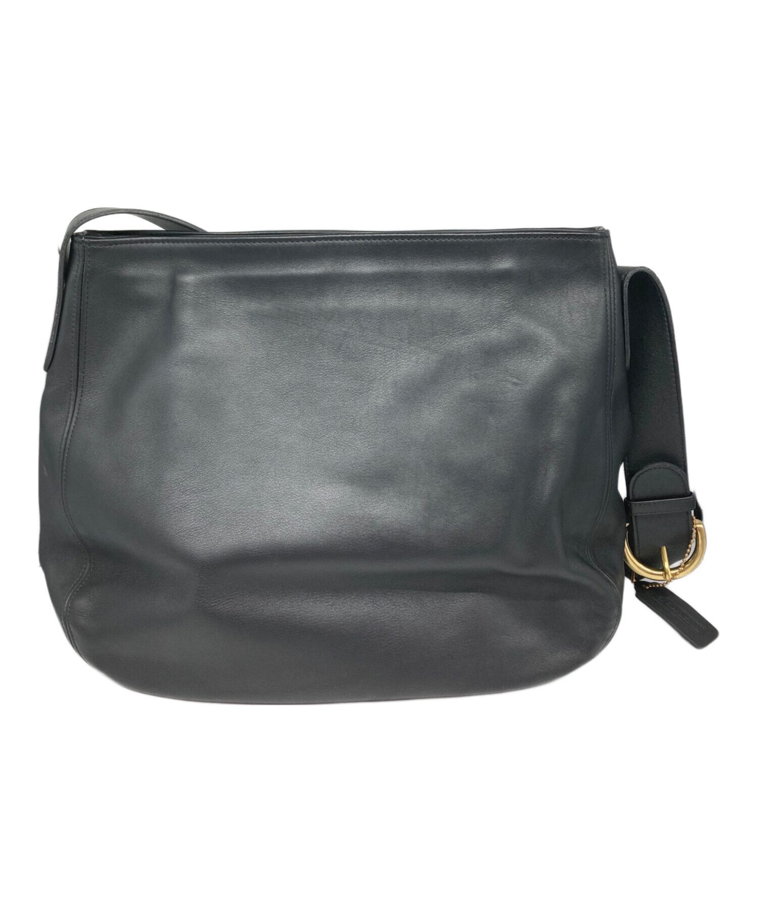 中古・古着通販】COACH (コーチ) レザーショルダーバッグ ブラック  