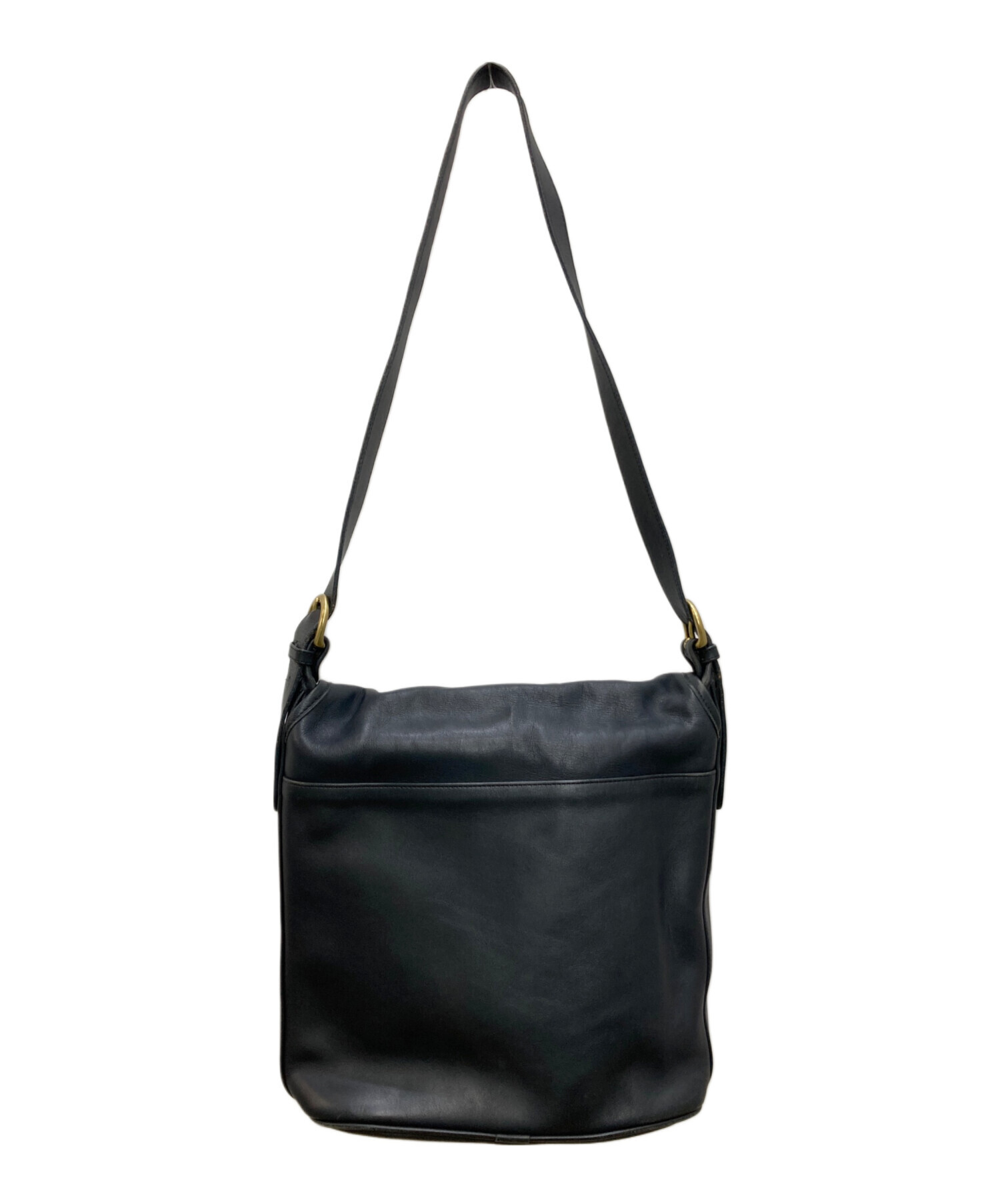 COACH レザー ショルダーバッグ ネイビー