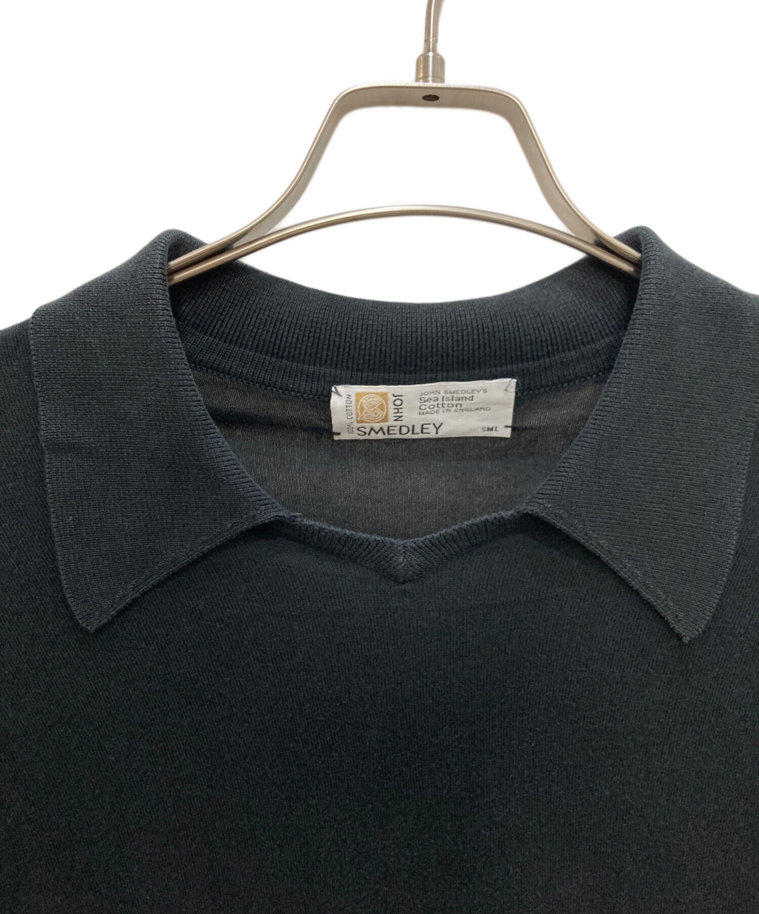 JOHN SMEDLEY ブラックポロシャツ ジョンスメドレー John Smedley ポロシャツ アイシス ISIS Fashioned