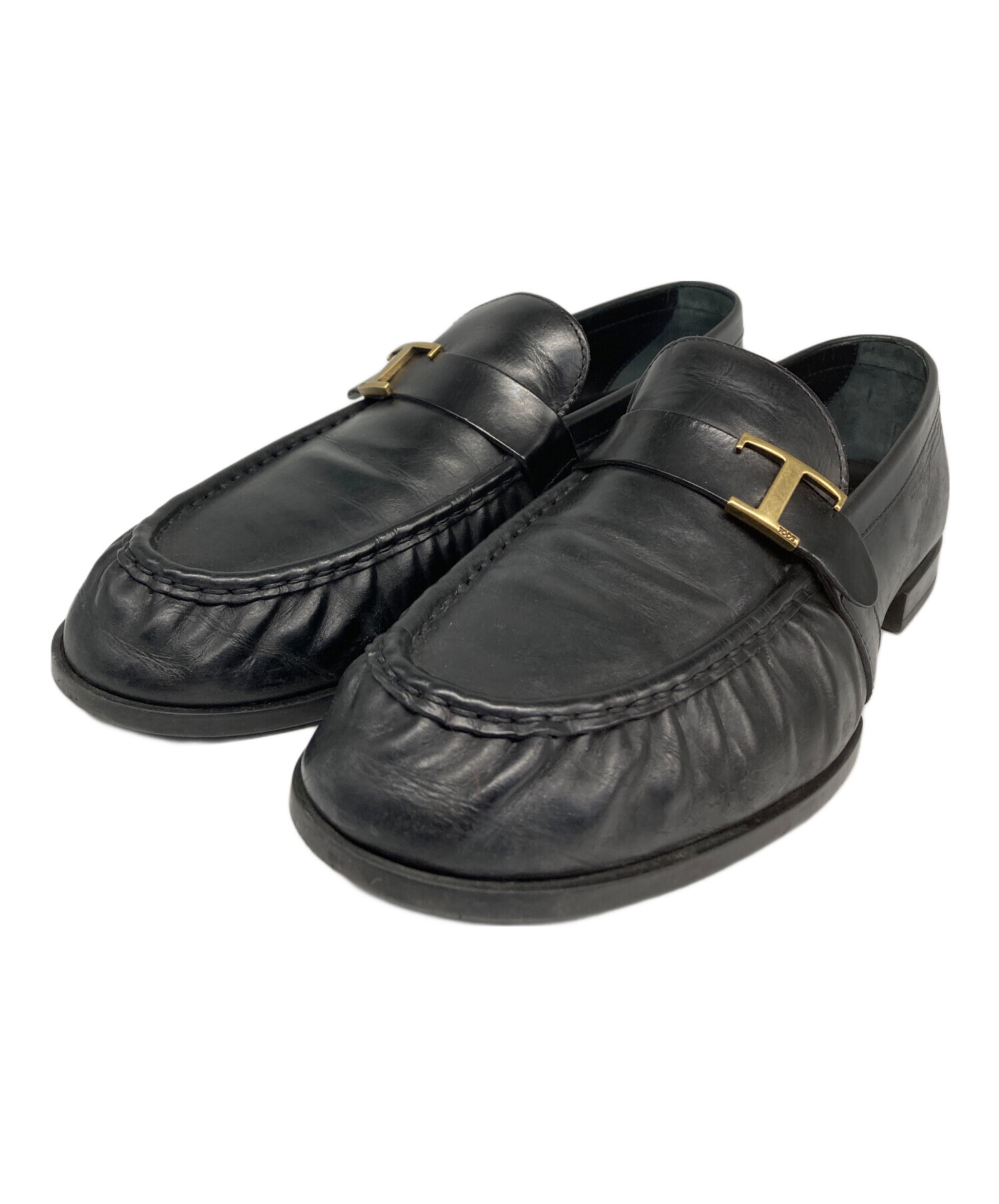 中古・古着通販】TOD'S (トッズ) ダブルTローファー ブラック サイズ:7