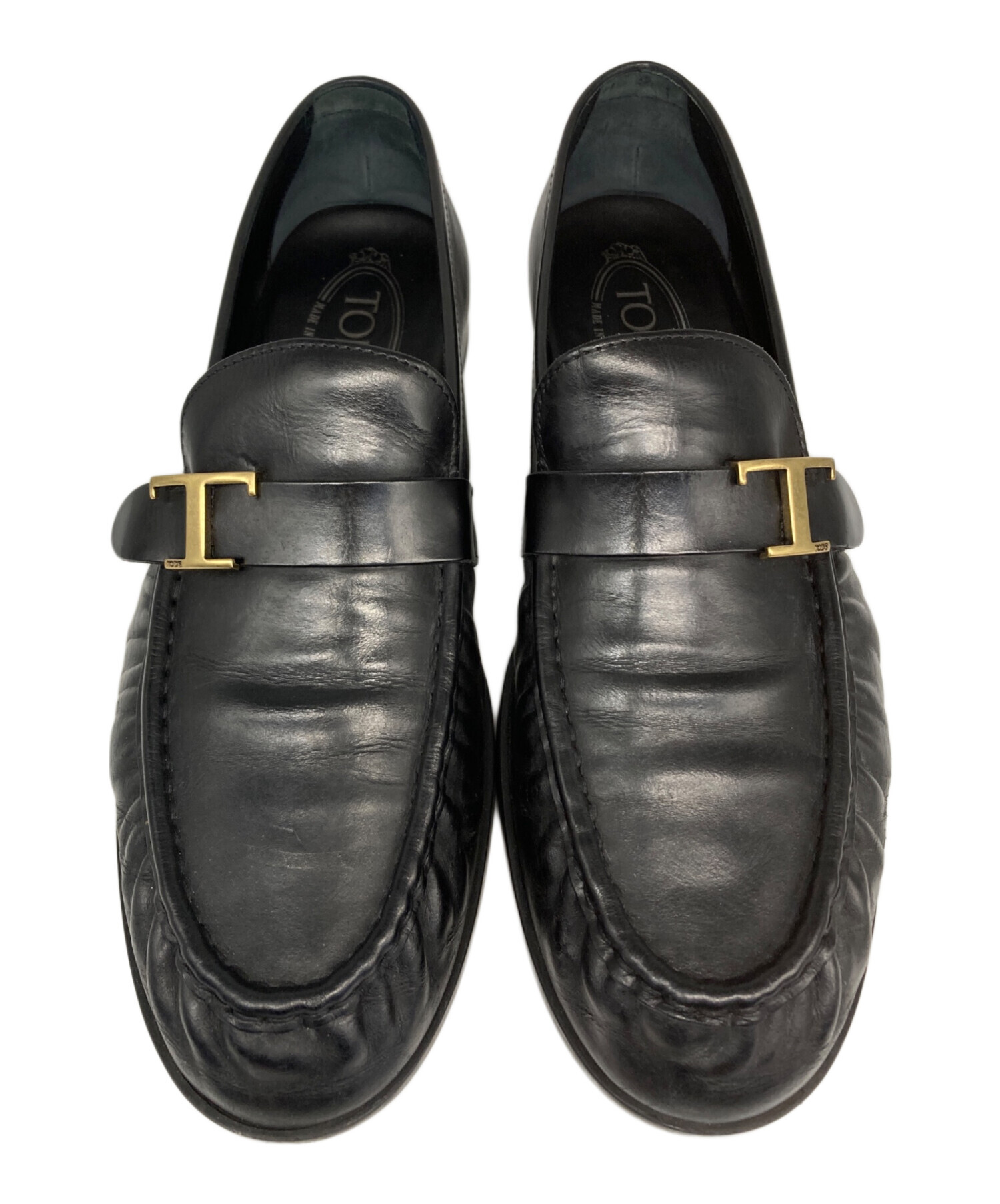 中古・古着通販】TOD'S (トッズ) ダブルTローファー ブラック サイズ:7
