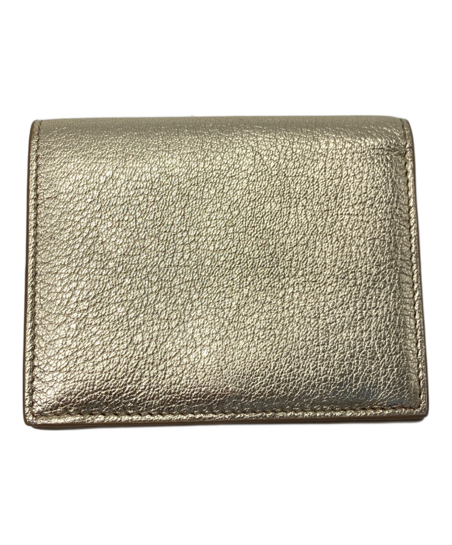 中古・古着通販】MIU MIU (ミュウミュウ) 2つ折り財布 ゴールド