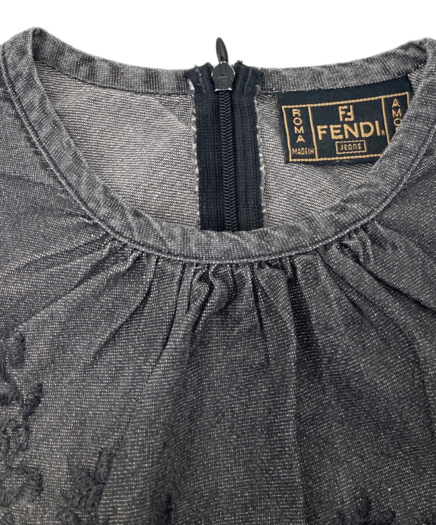 中古・古着通販】FENDI (フェンディ) ノースリーブワンピース グレー