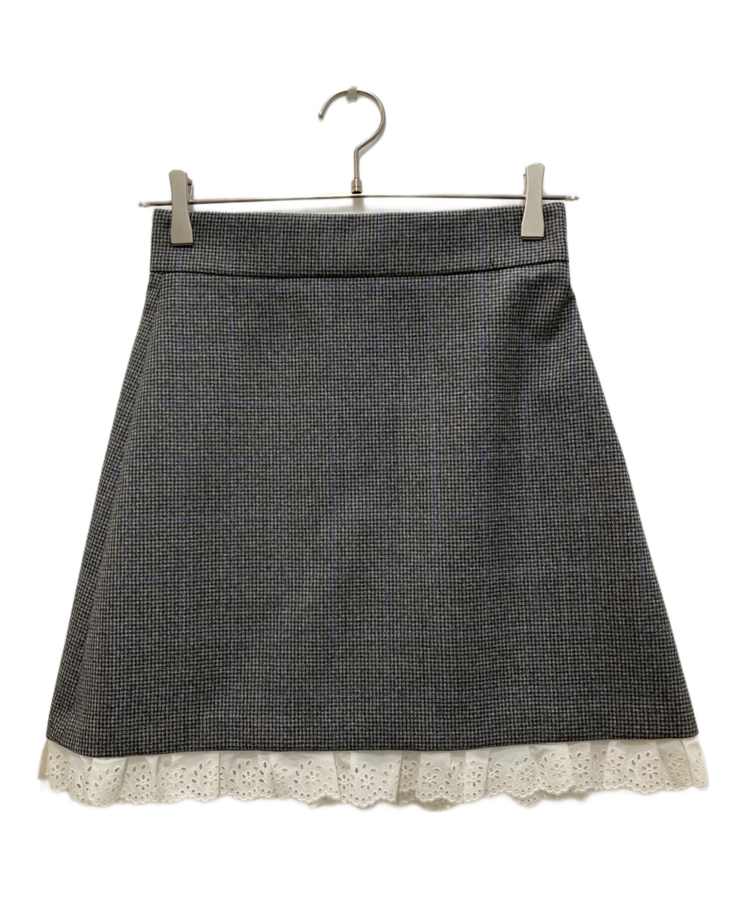 中古・古着通販】MIU MIU (ミュウミュウ) チェックレースミニスカート 