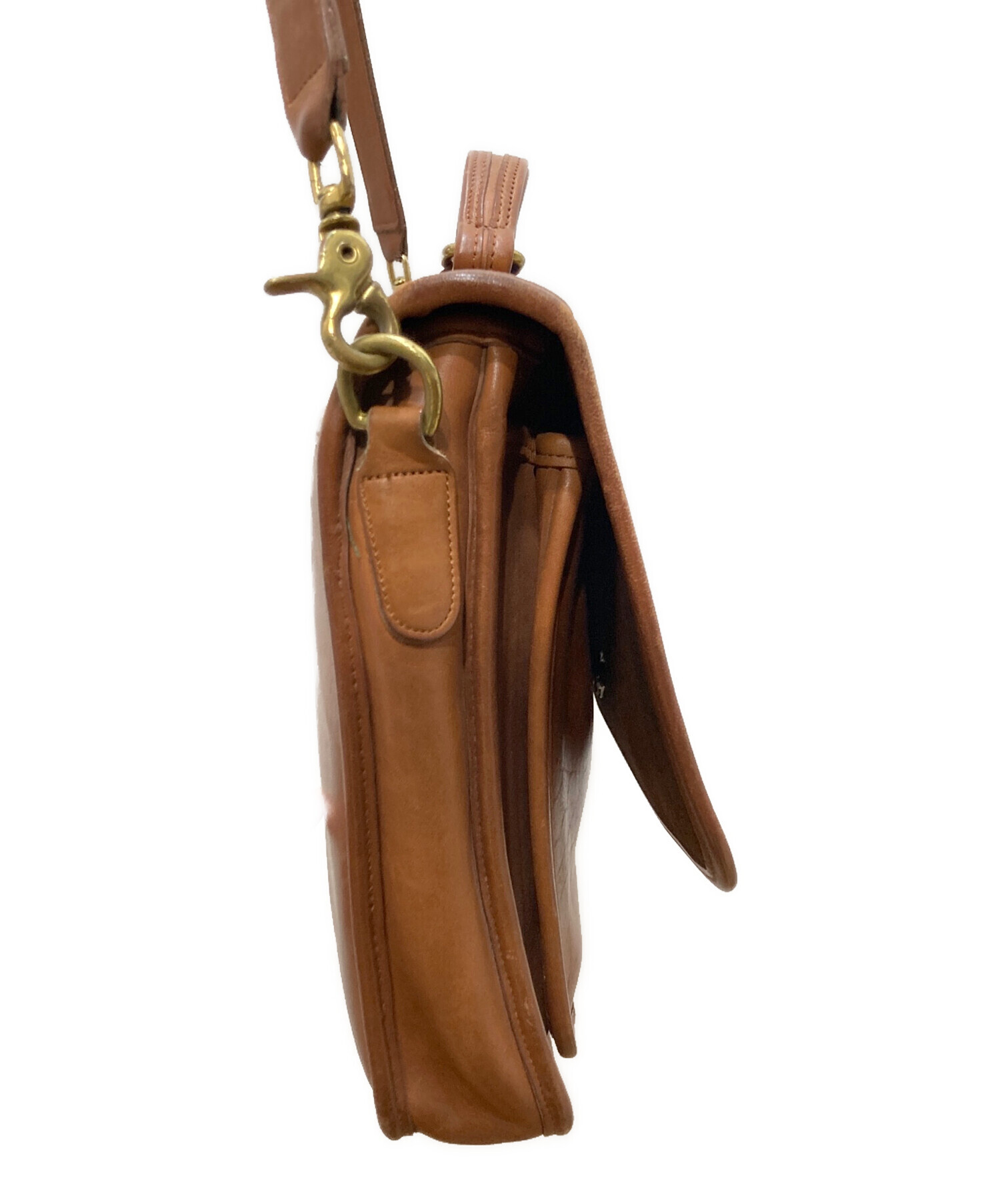 【ほぼ未使用美品】COACH レザー ショルダーバッグ ブラウン 中古・古着通販】COACH (コーチ) レザーショルダーバッグ