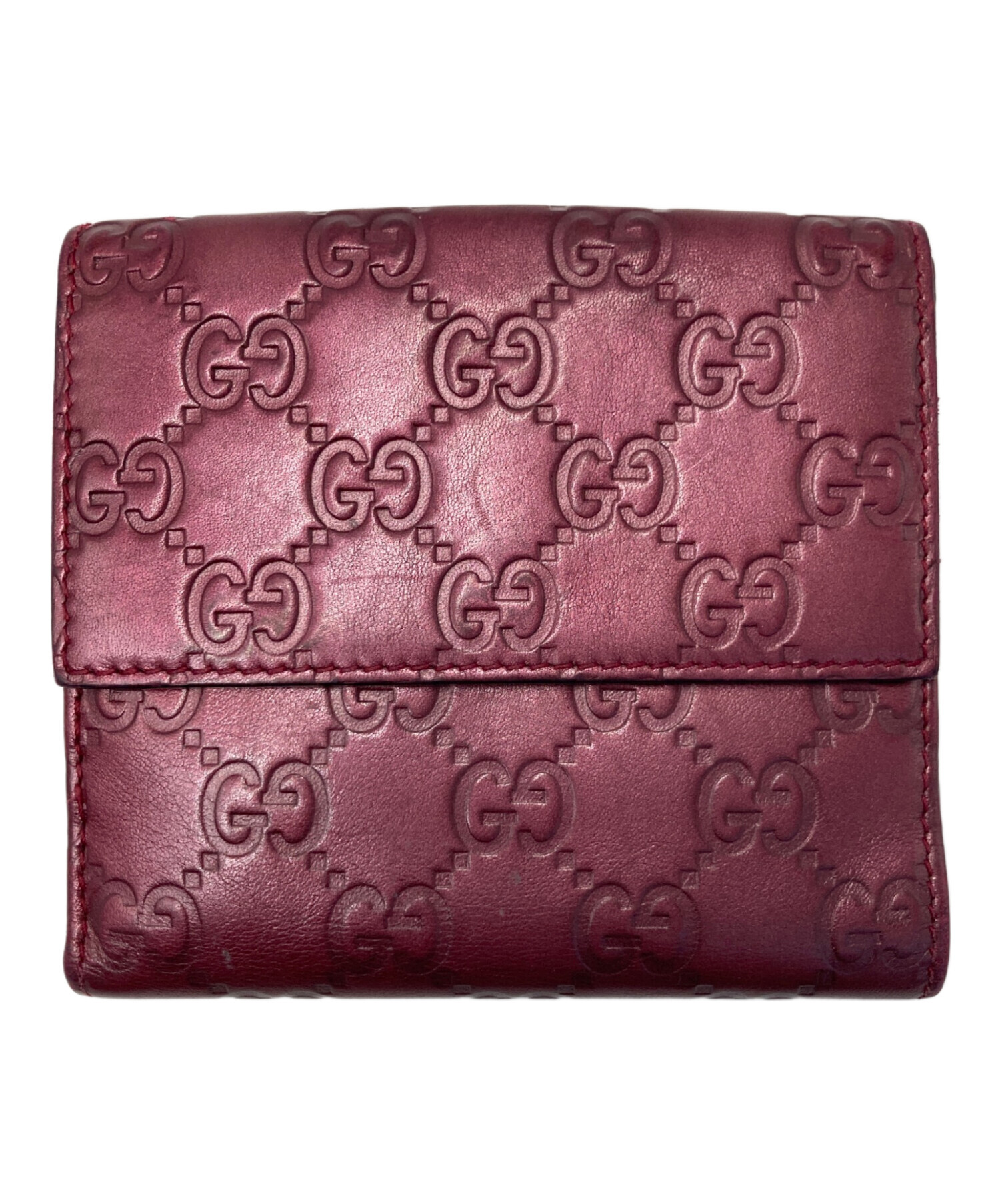 中古・古着通販】GUCCI (グッチ) 2つ折り財布 レッド｜ブランド・古着