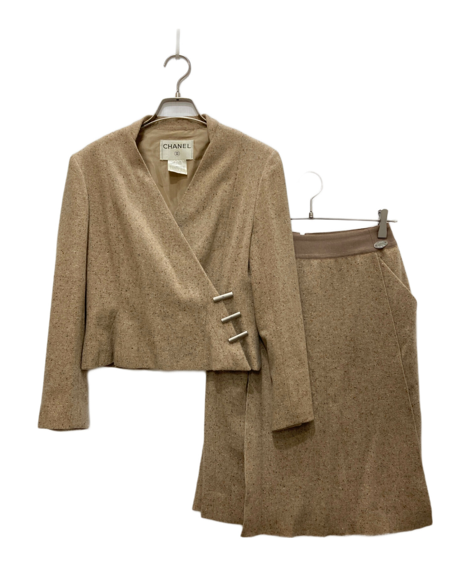シャネルカシミアセットアップ 中古・古着通販】CHANEL (シャネル) カシミヤ100％ ジャケット